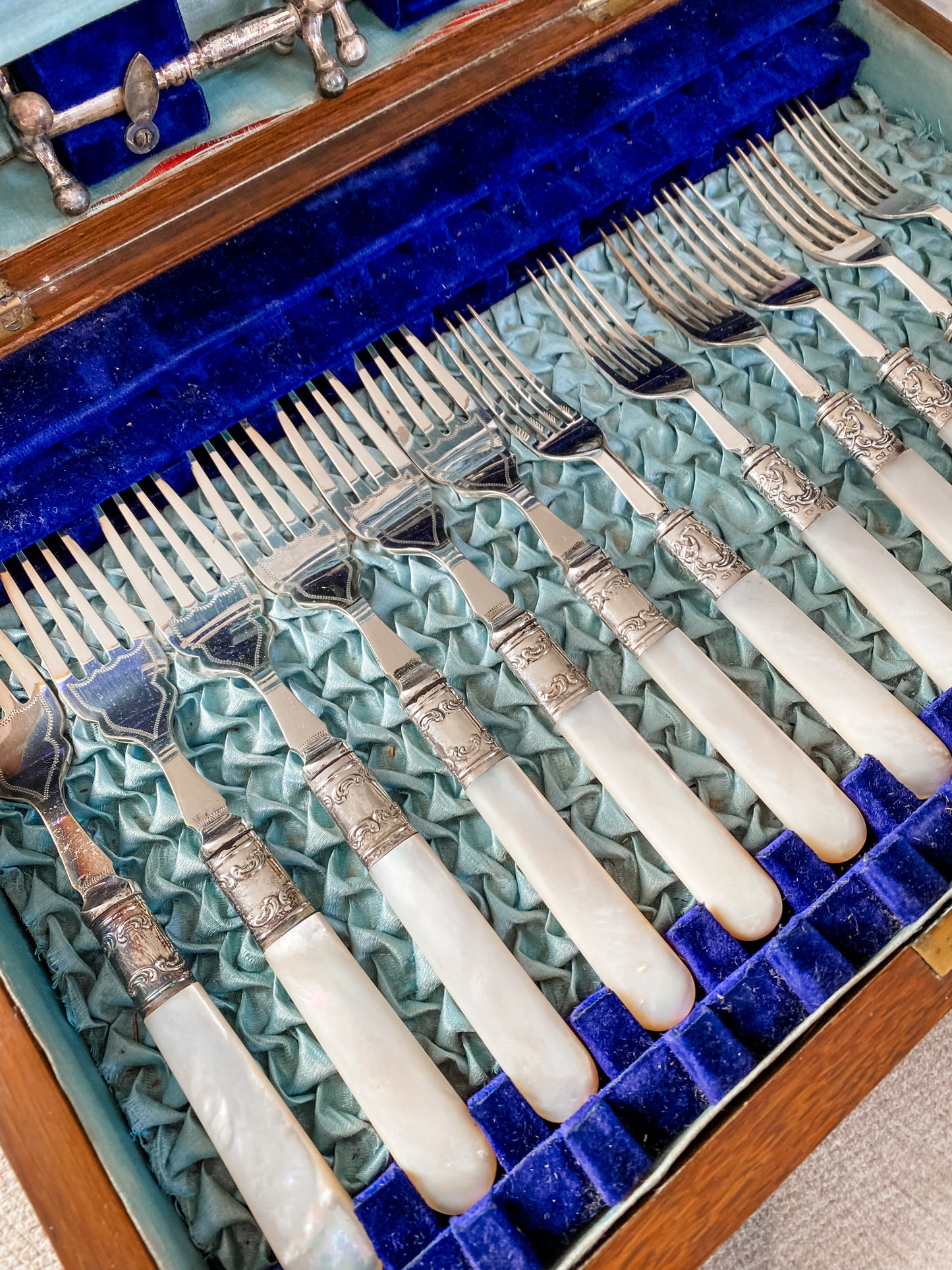 Very Rare Antique English Mother of Pearl Cutlery Set