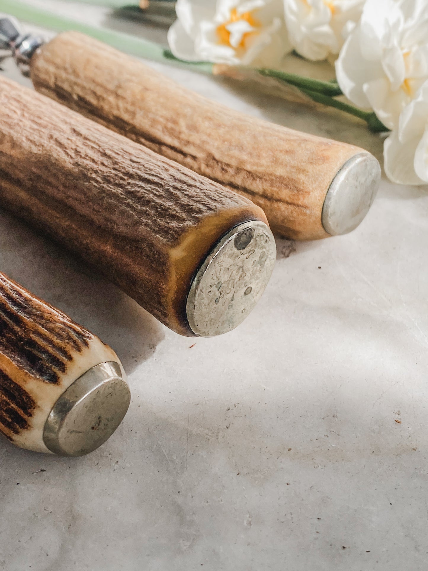 Vintage Sheffield Staghorn Carving Set – 3 Pieces