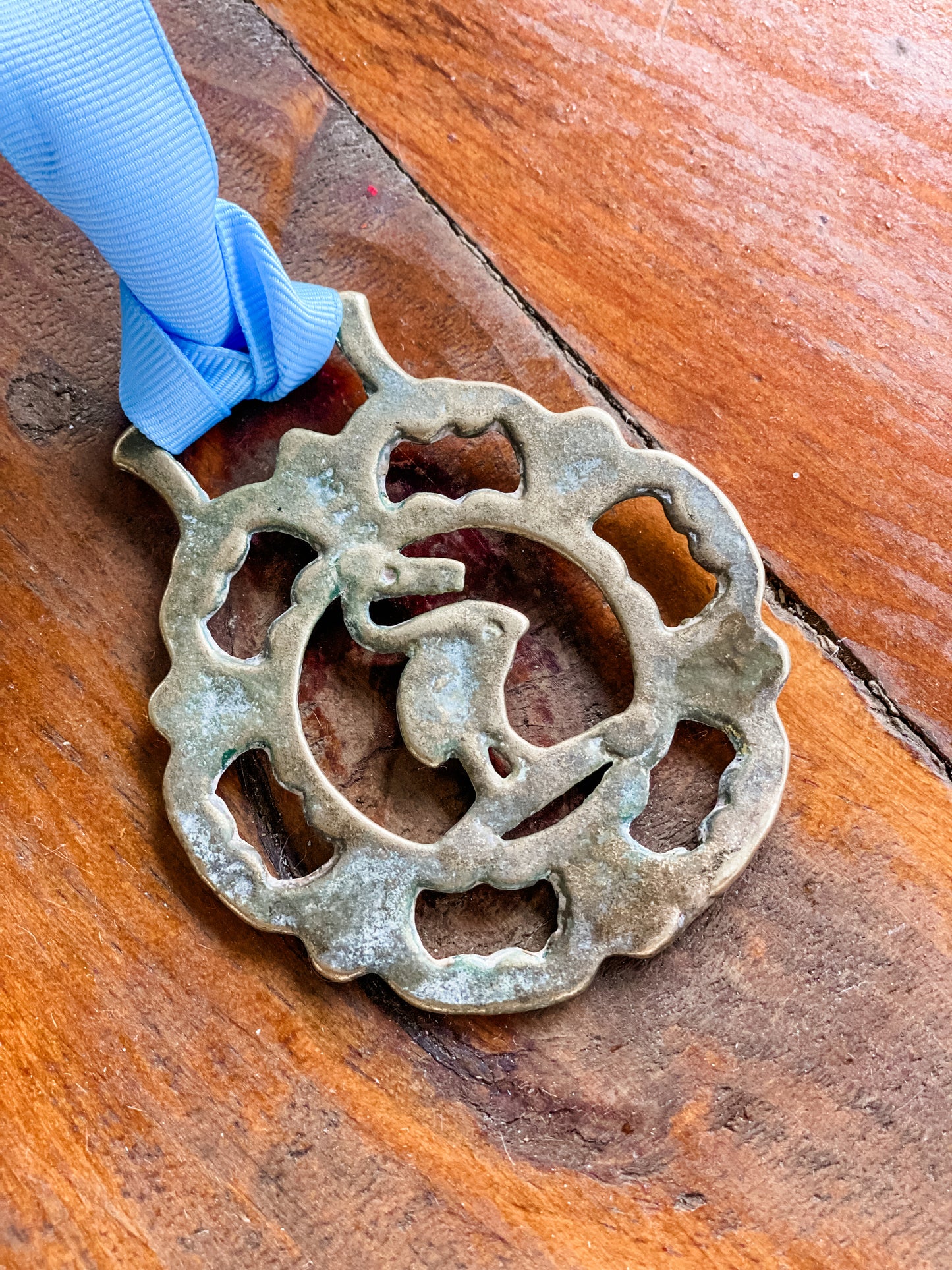 Heron Horse Brass Piece