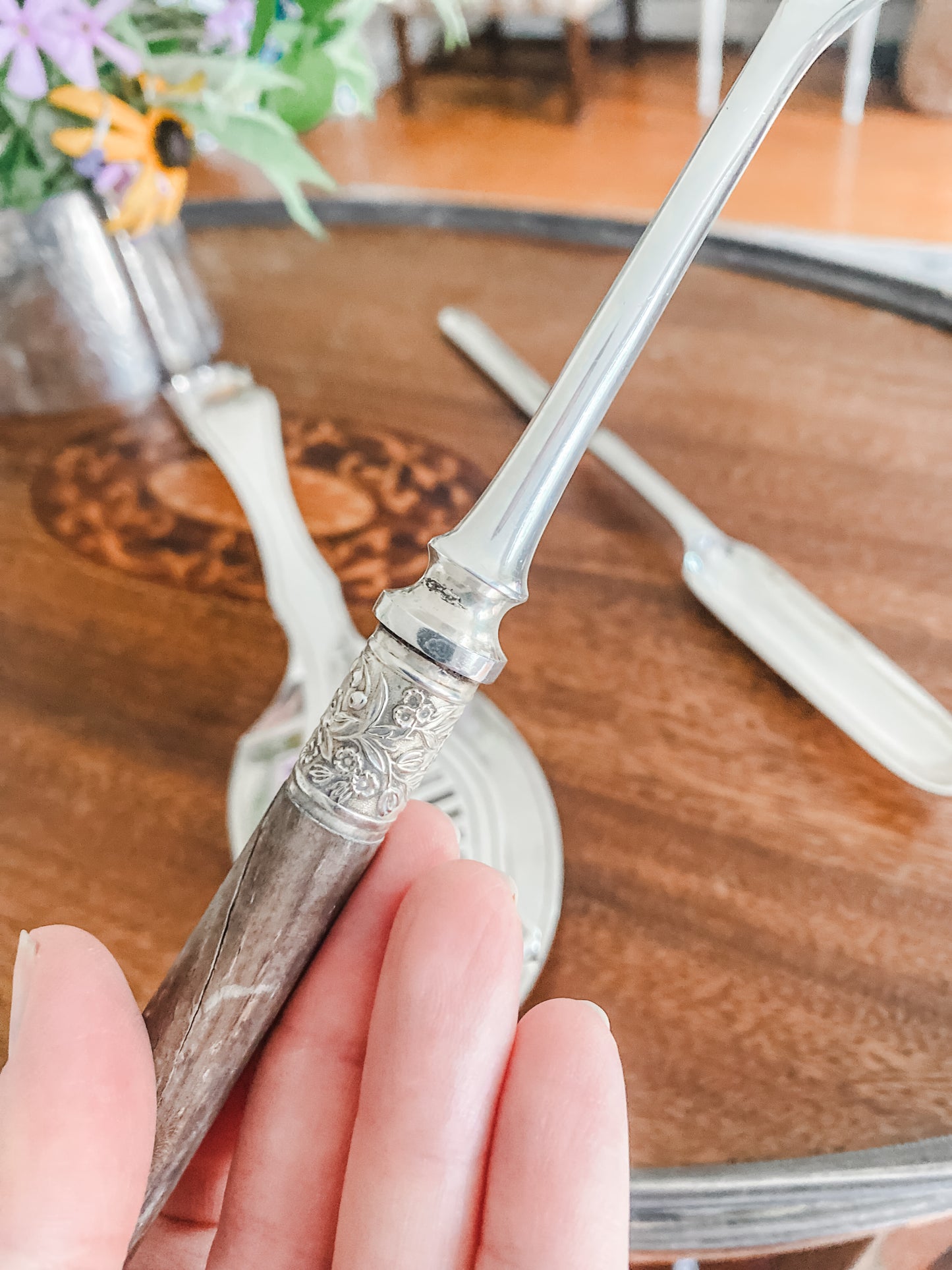 Set of 3 Utensils Including Asparagus Tongs and Cheese Spoon