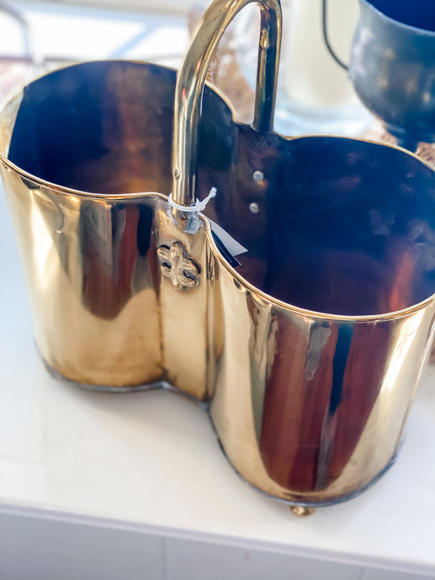 Fleur De Lis Copper Wine Caddy