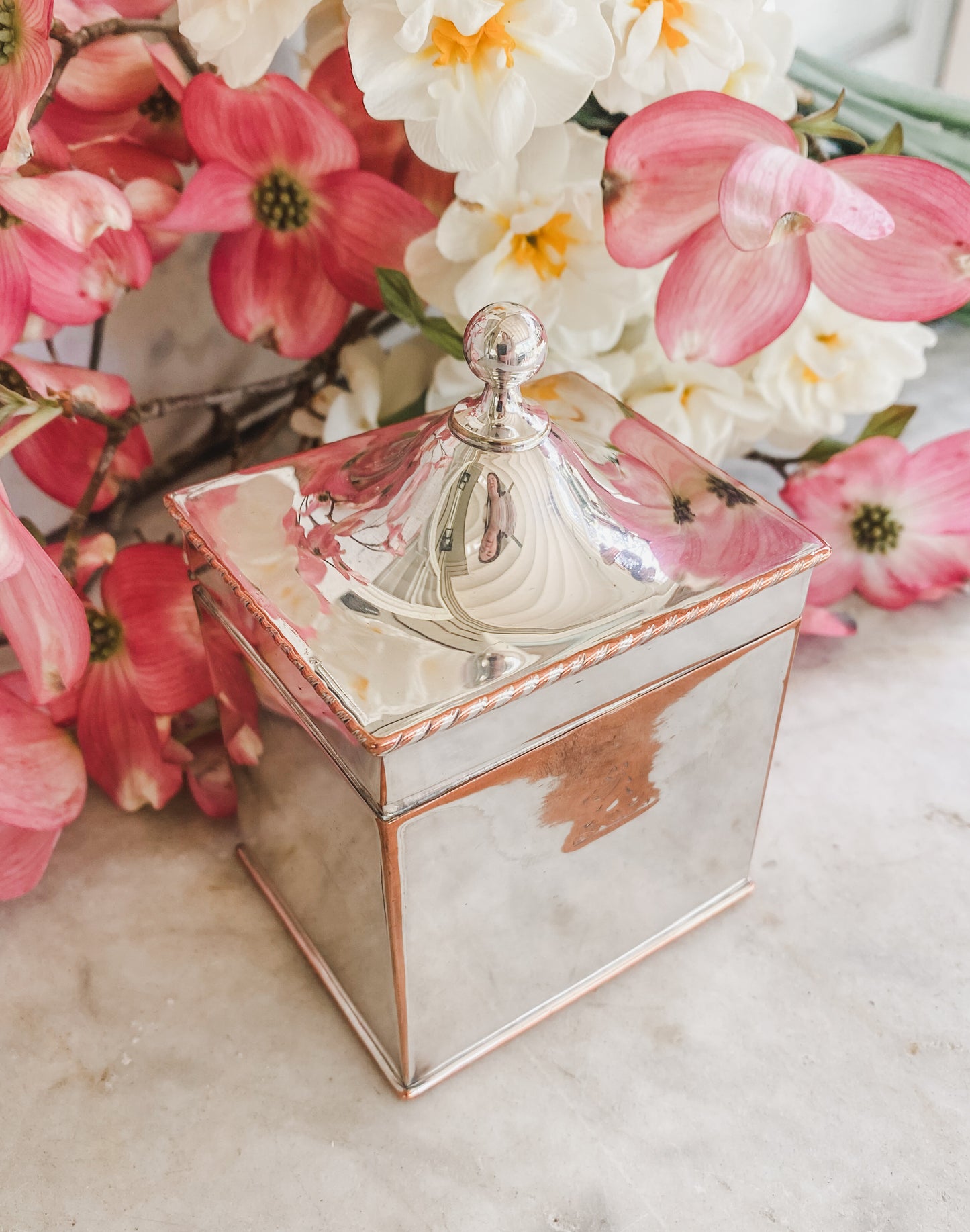 Glossy Antique Box | Possibly Old Sheffield Plate | 4.25” Tall