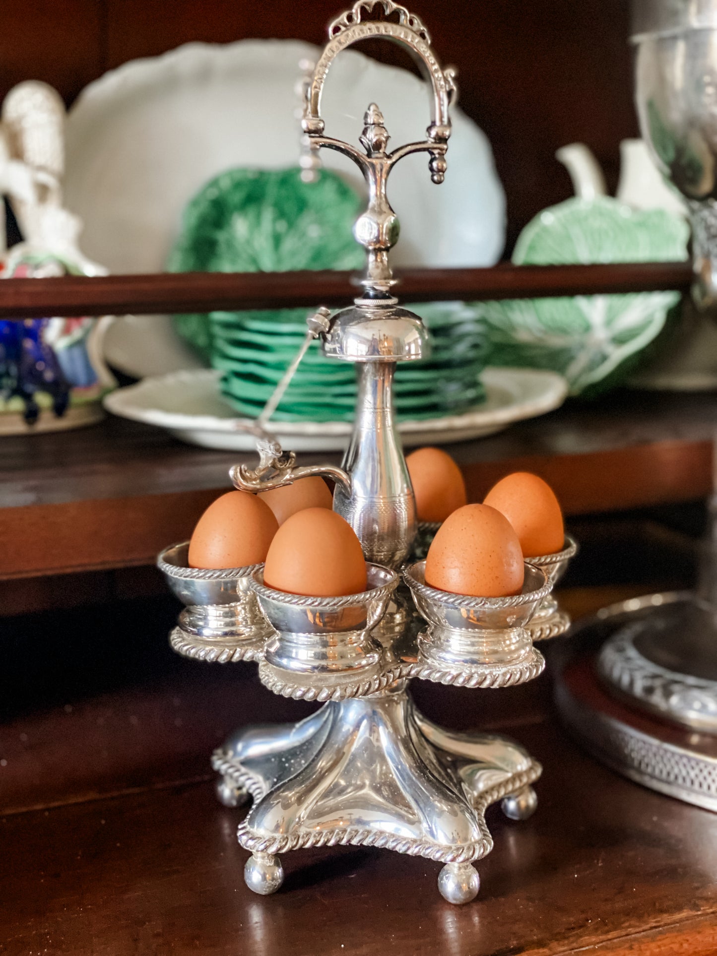 Antique Table Caster Egg Stand