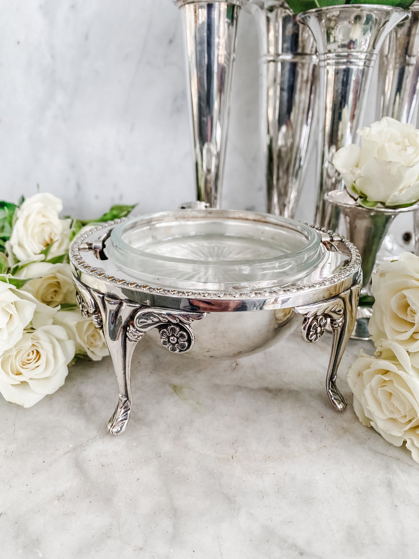 English Revolving Dome Butter Dish