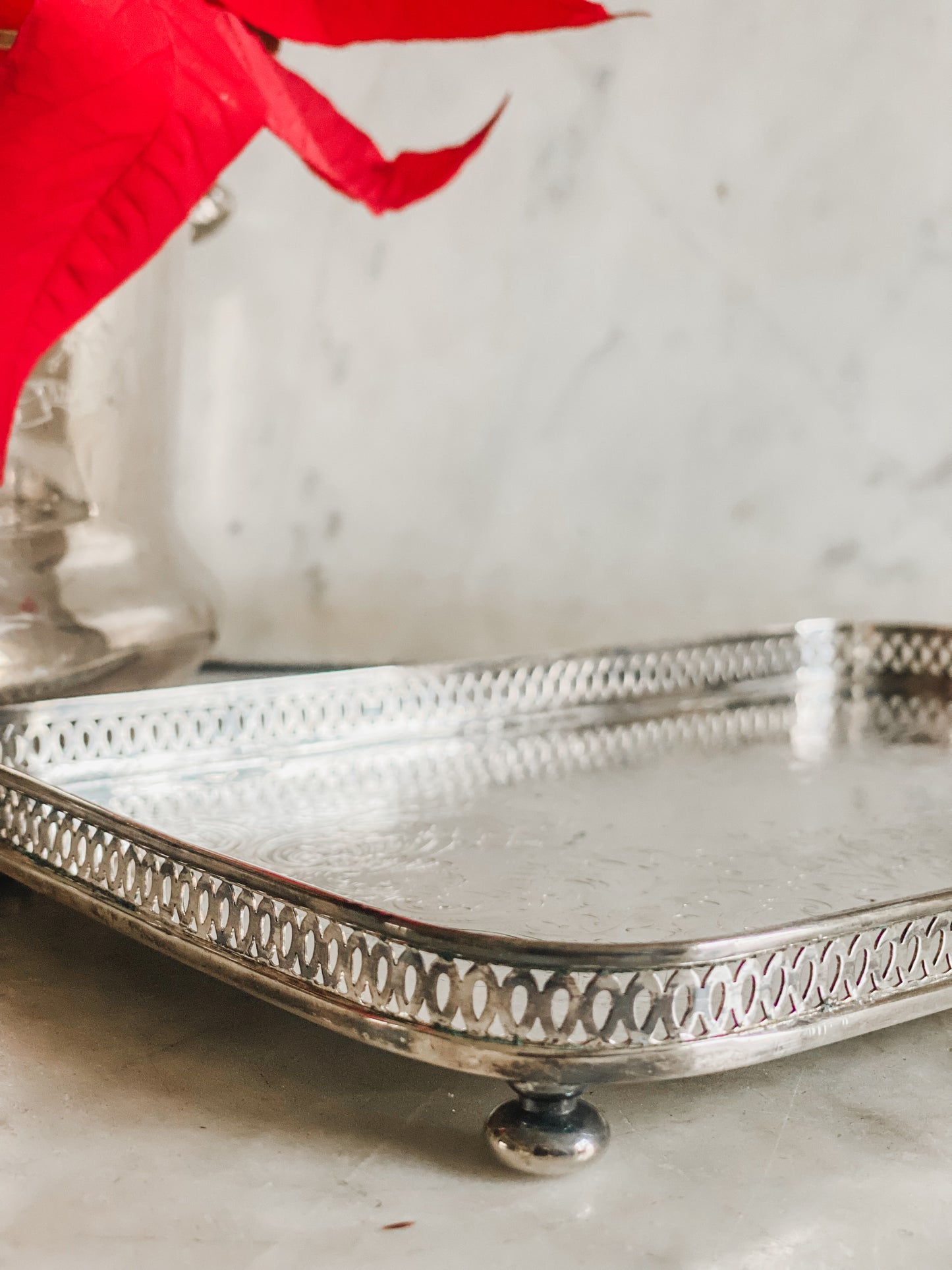 Miniature Sheffield Silver Gallery Tray