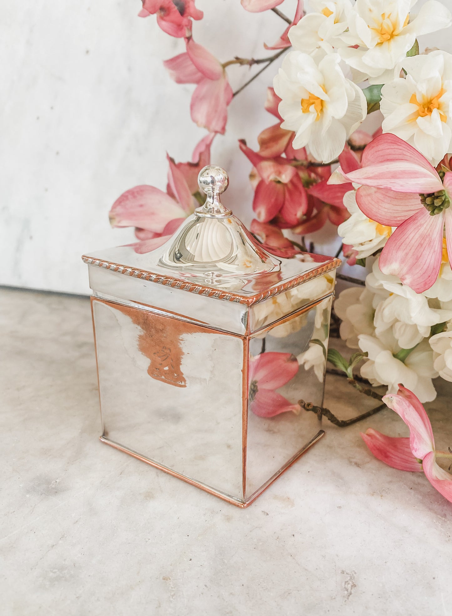 Glossy Antique Box | Possibly Old Sheffield Plate | 4.25” Tall