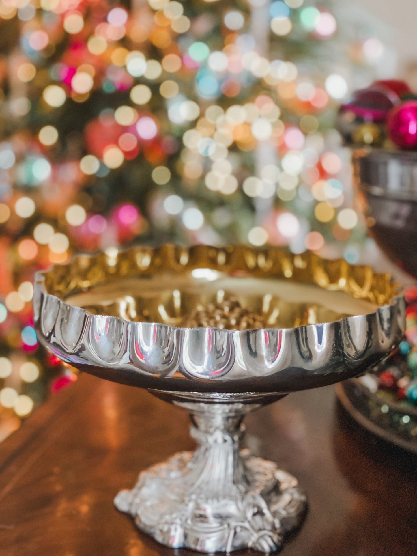 A Very Fine Antique - Walker and Hall Silver and Gold Plated Compote