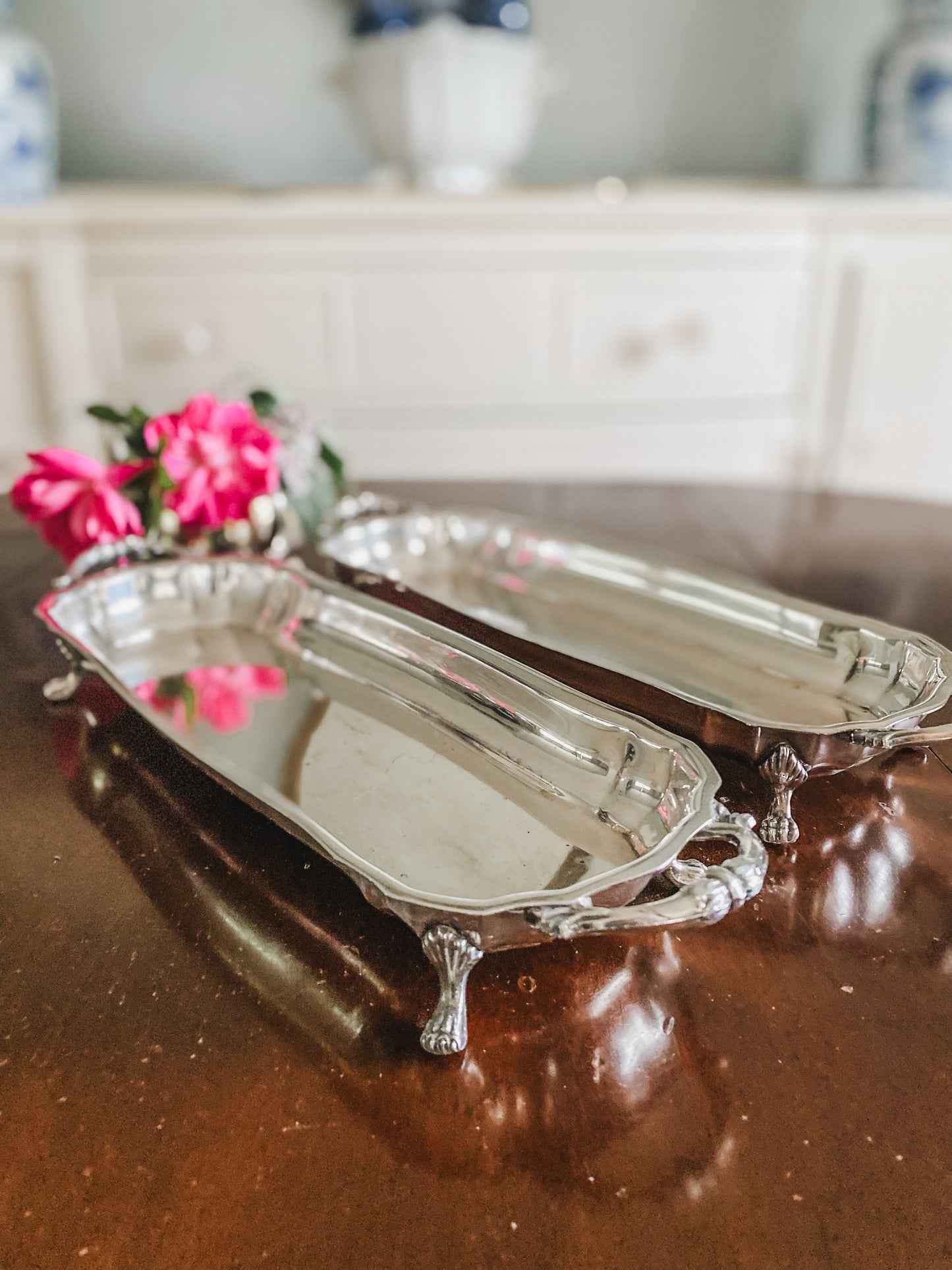 Pair of claw footed trays