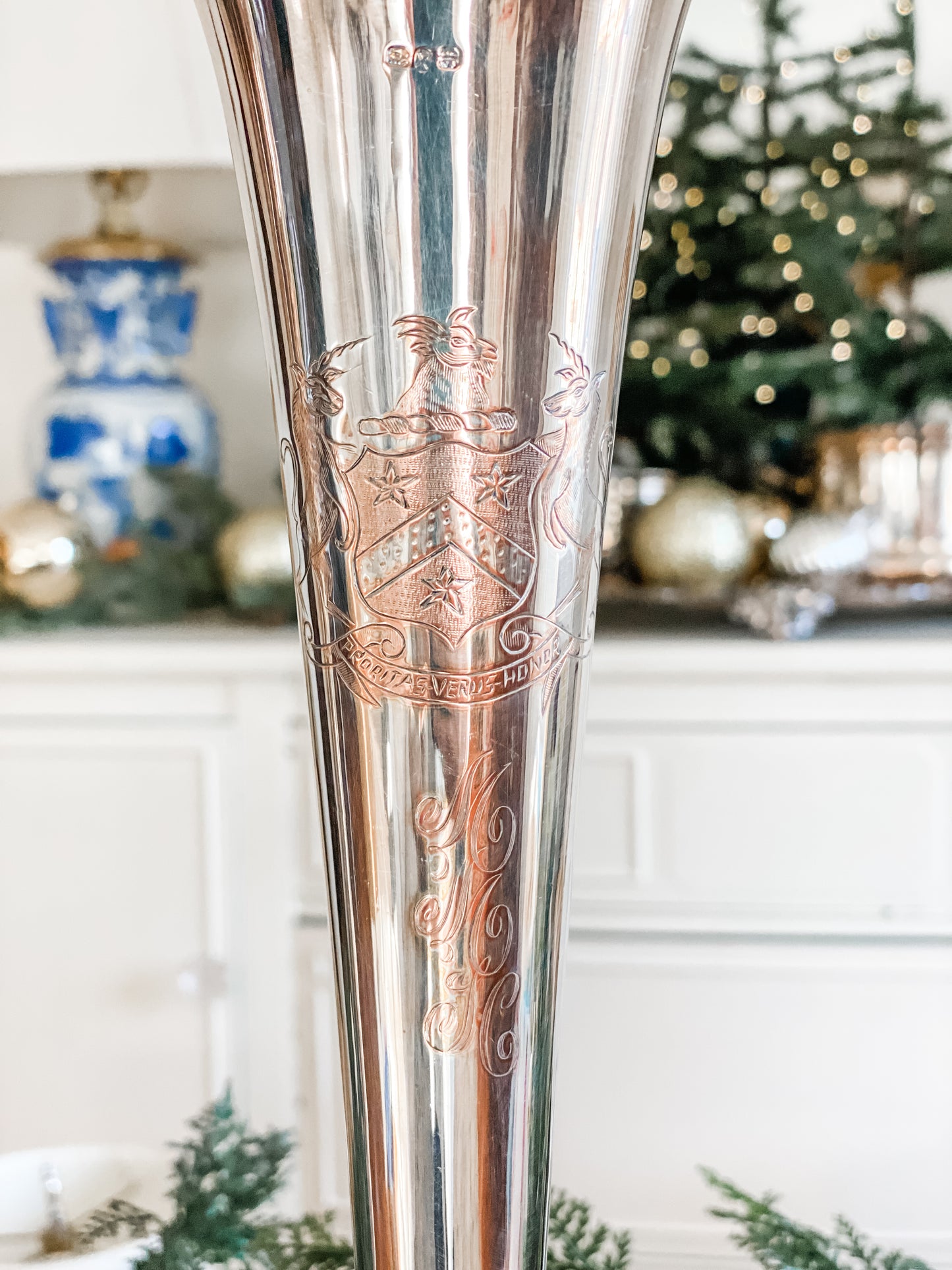 Pair of Antique 1800's Trumpet Vases