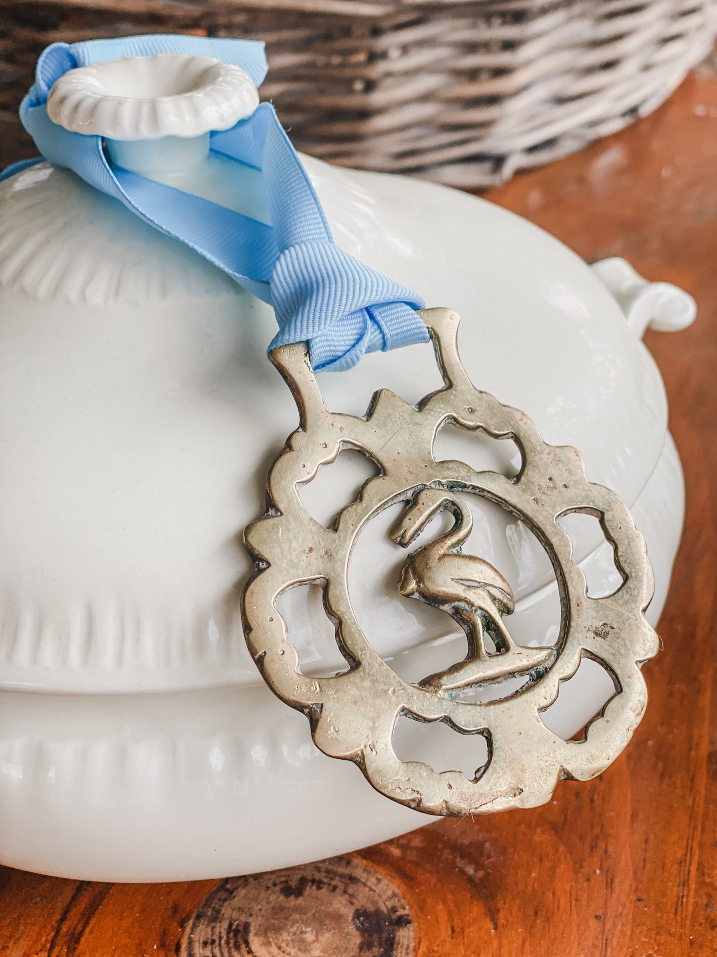 Heron Horse Brass Piece