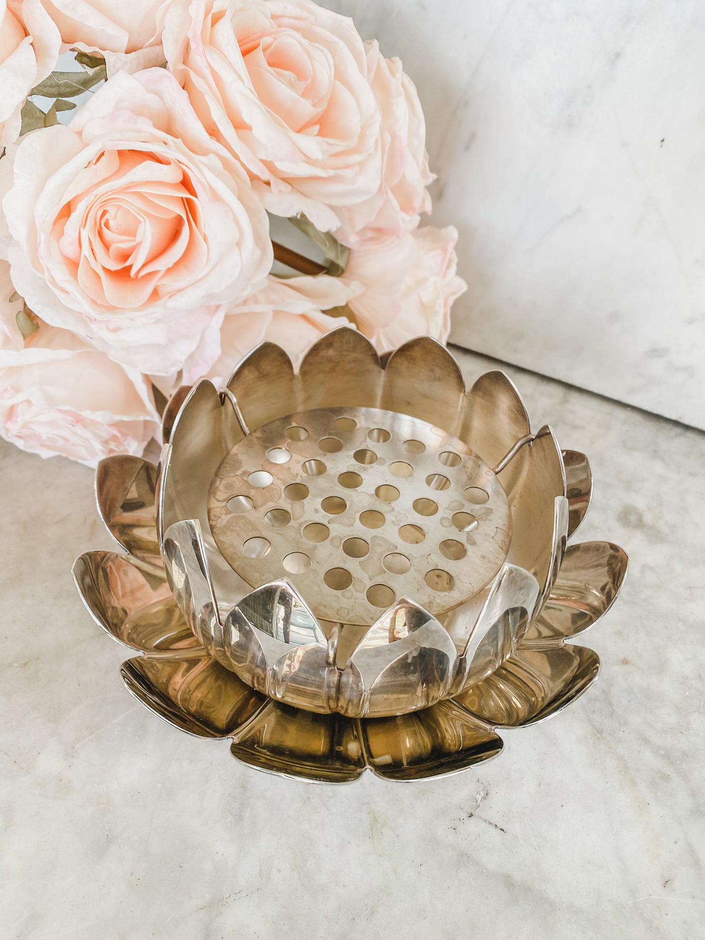 Reed & Barton Water Lily Centerpiece with Flower Frog – Versatile & Elegant