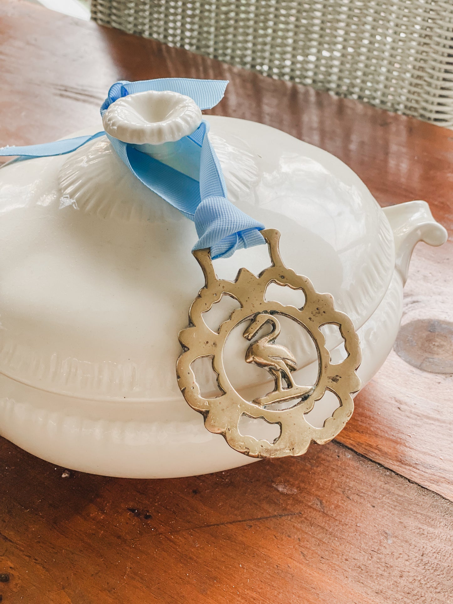 Heron Horse Brass Piece