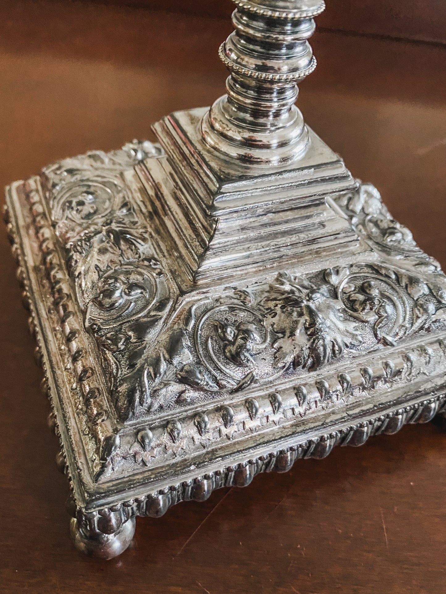 Incredible Victorian Antique Tripleplated Mirror