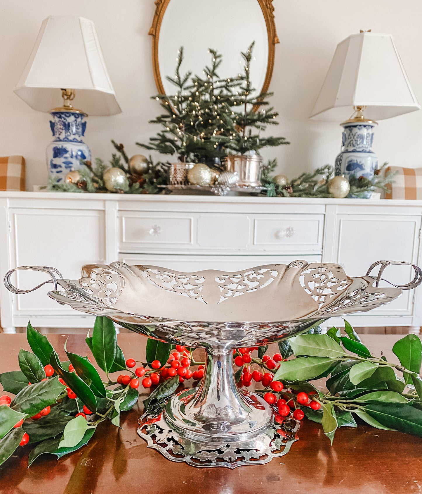 Pierced Snowflake Antique Centerpiece