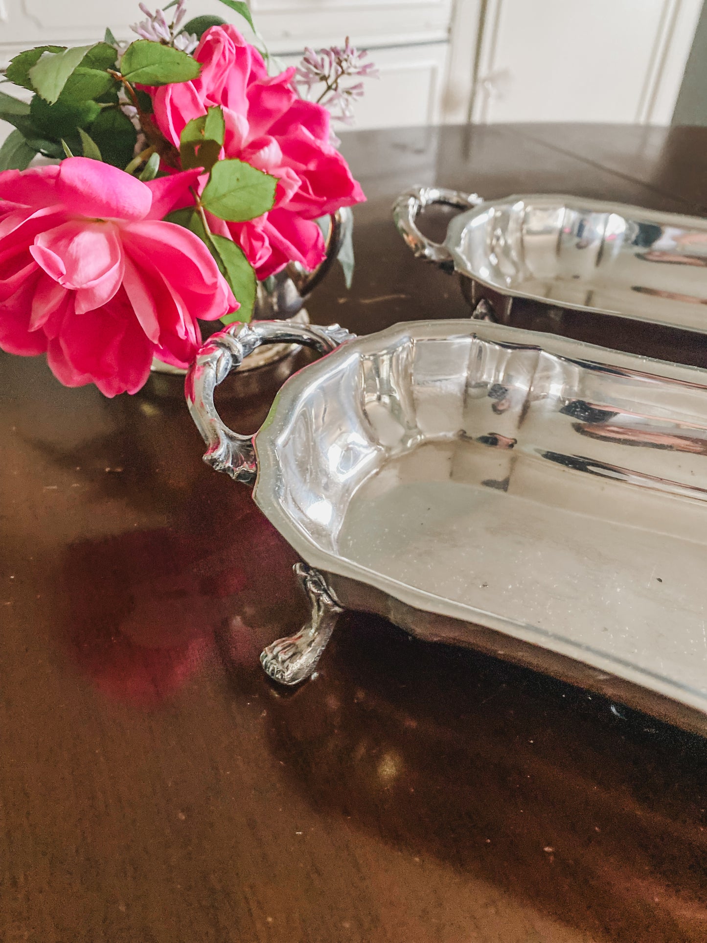 Pair of claw footed trays