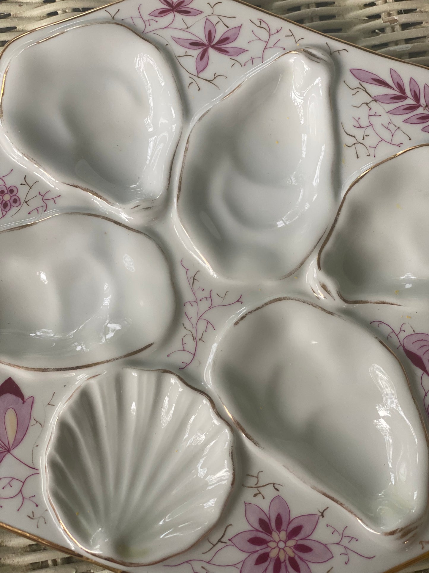 Pink Antique Oyster Plate