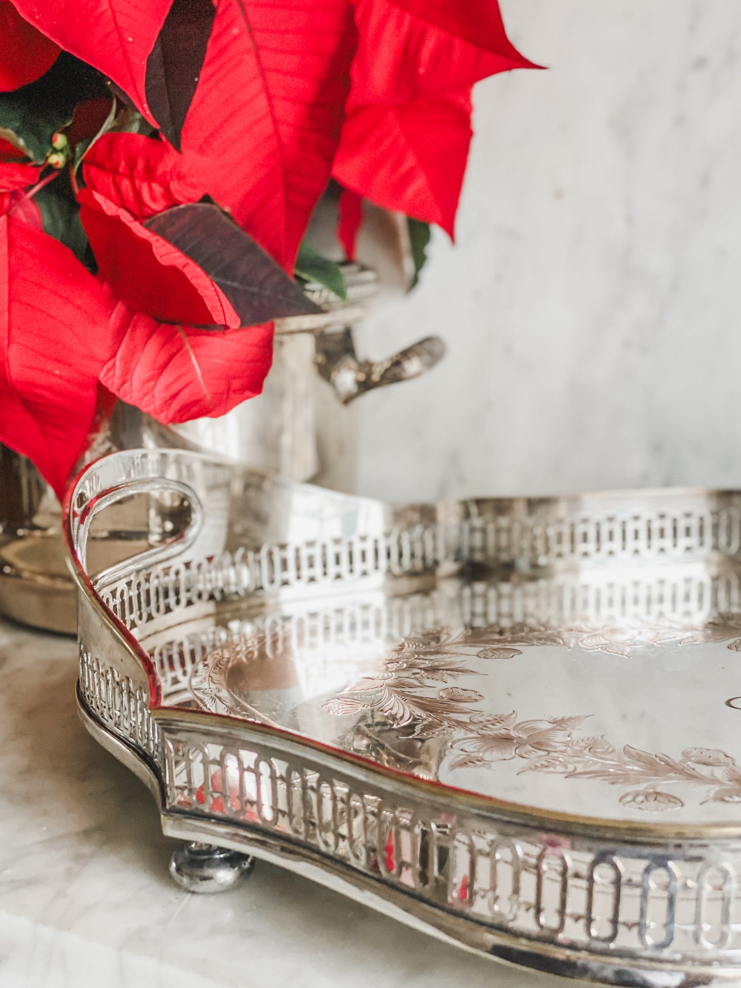 Beautifully Detailed Antique Gallery Tray