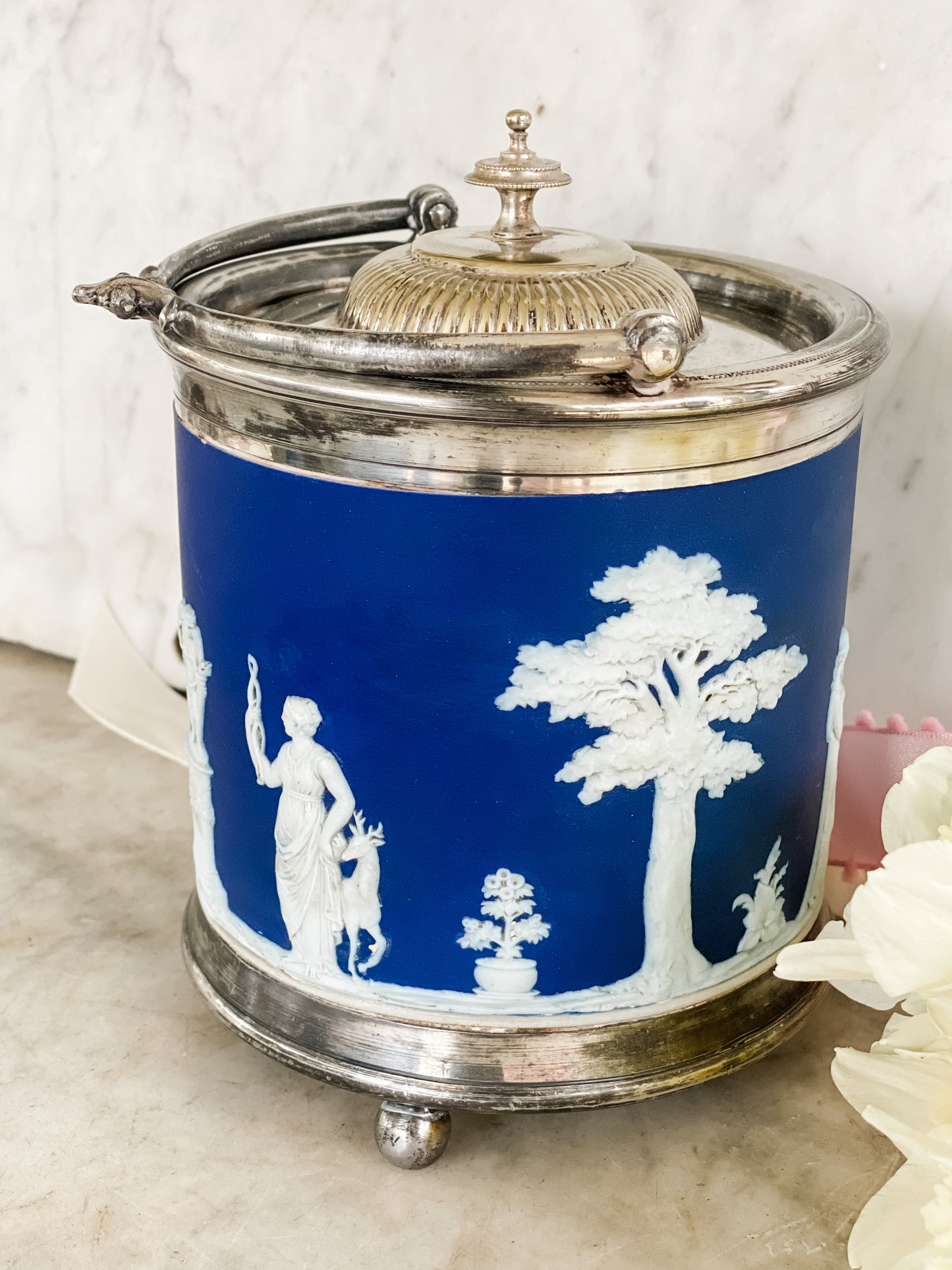Antique Wedgwood Jasperware Biscuit Barrel
