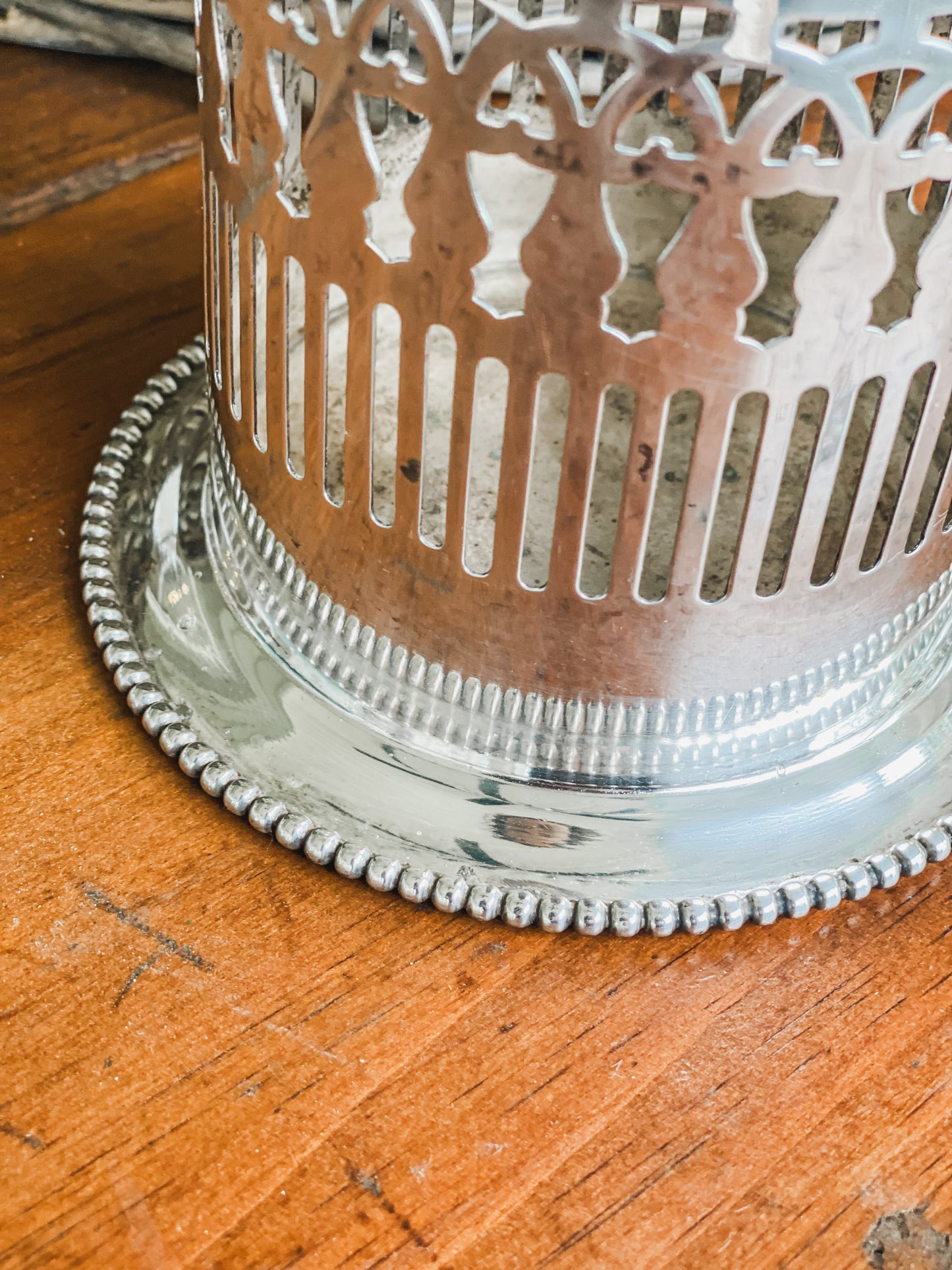 Antique Reticulated Bottle Holder