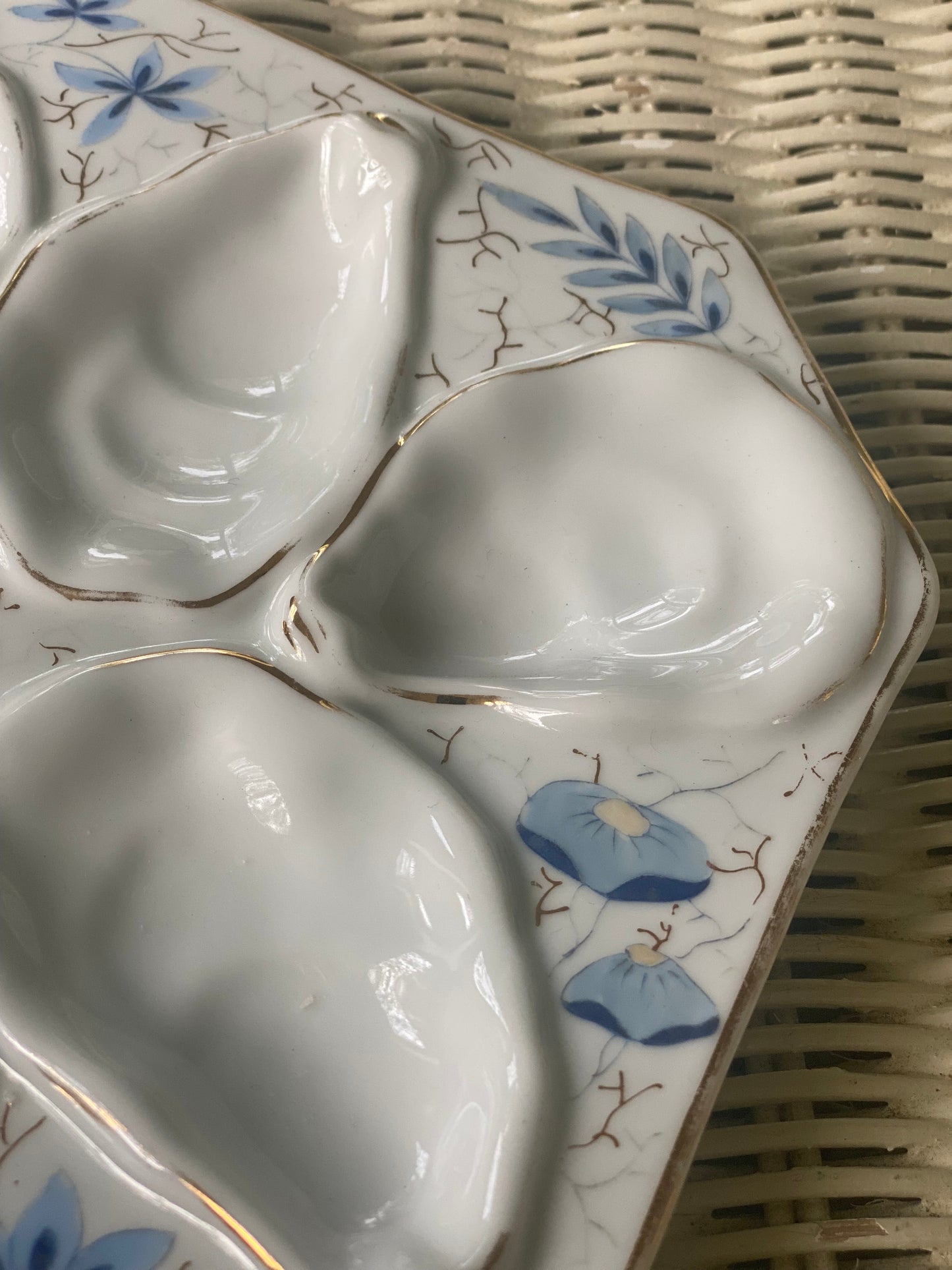 Blue Antique Oyster Plate