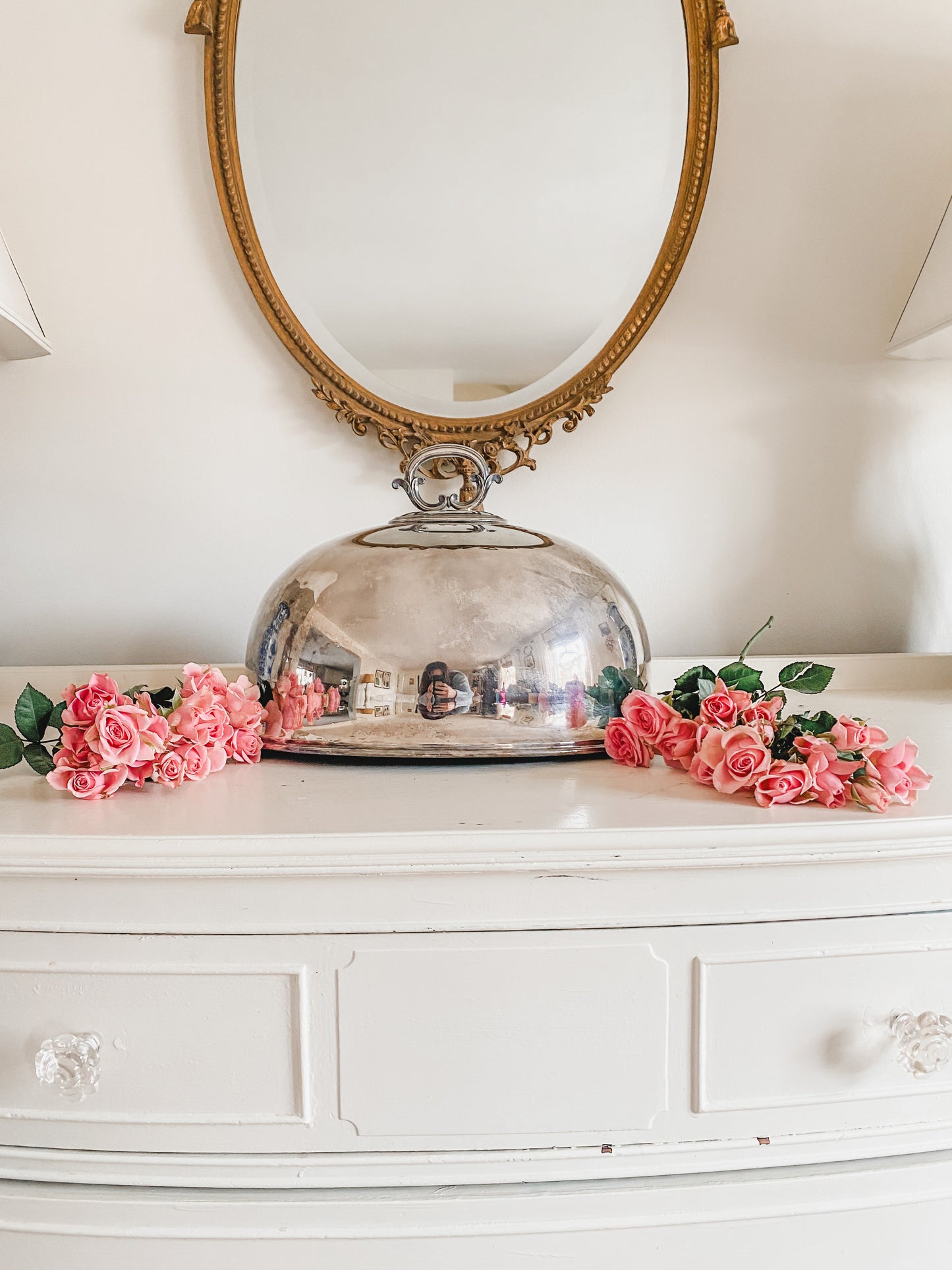 Grand Victorian Silverplate Meat Dome – Stunning Display Piece with Intricate Handle & Hanging Hook