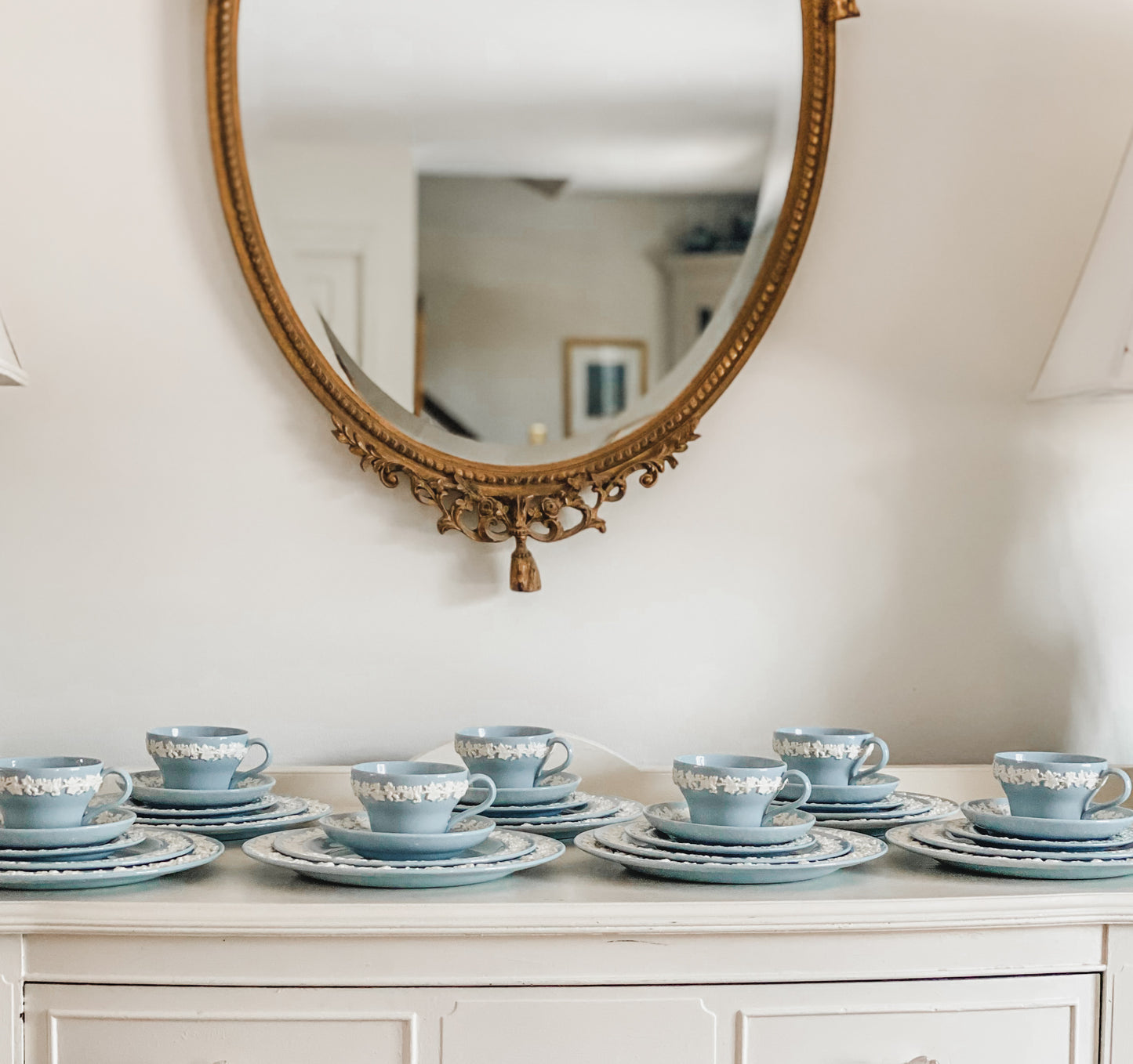 Wedgwood Cream on Lavender Service for 7