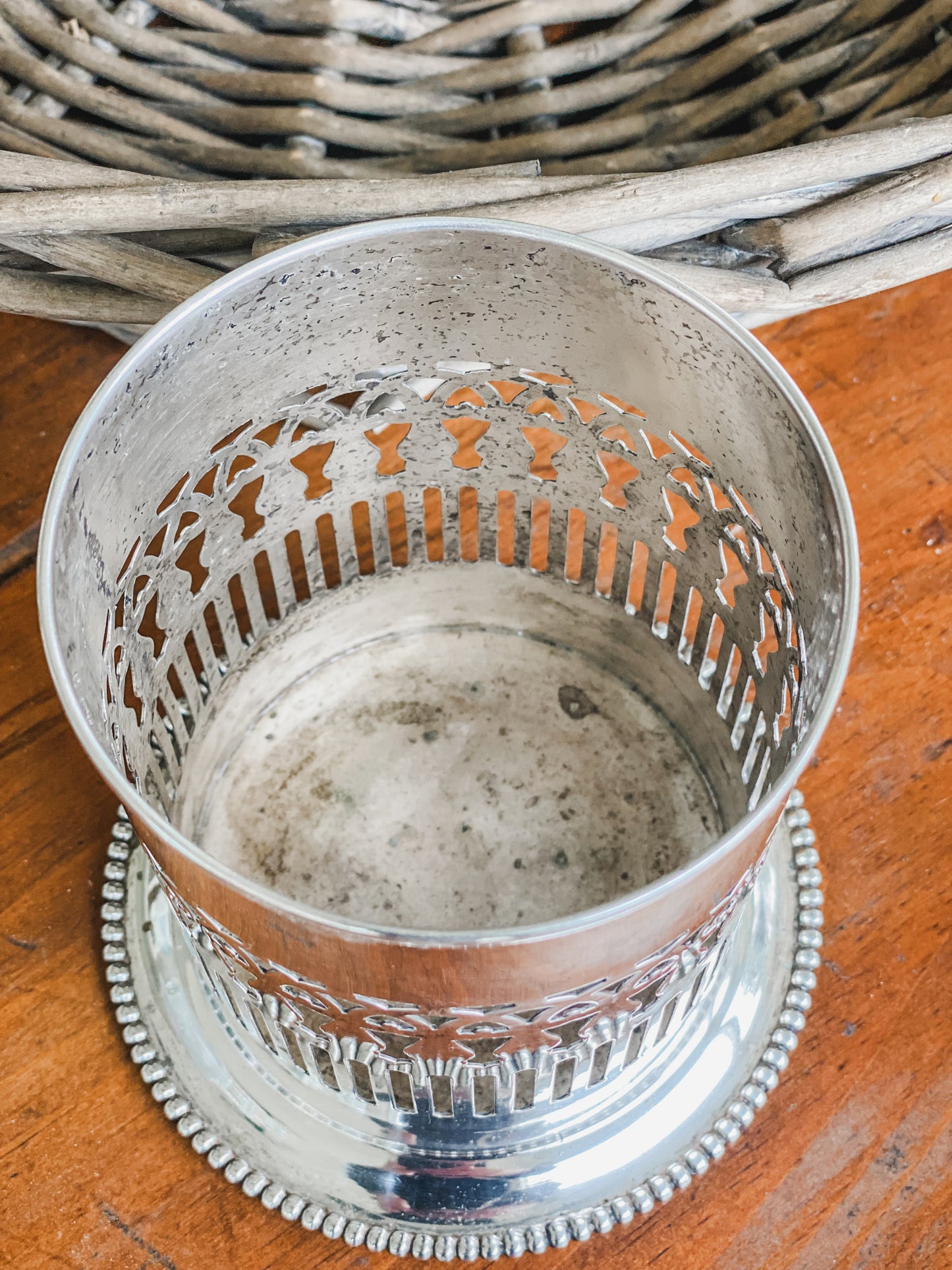 Antique Reticulated Bottle Holder