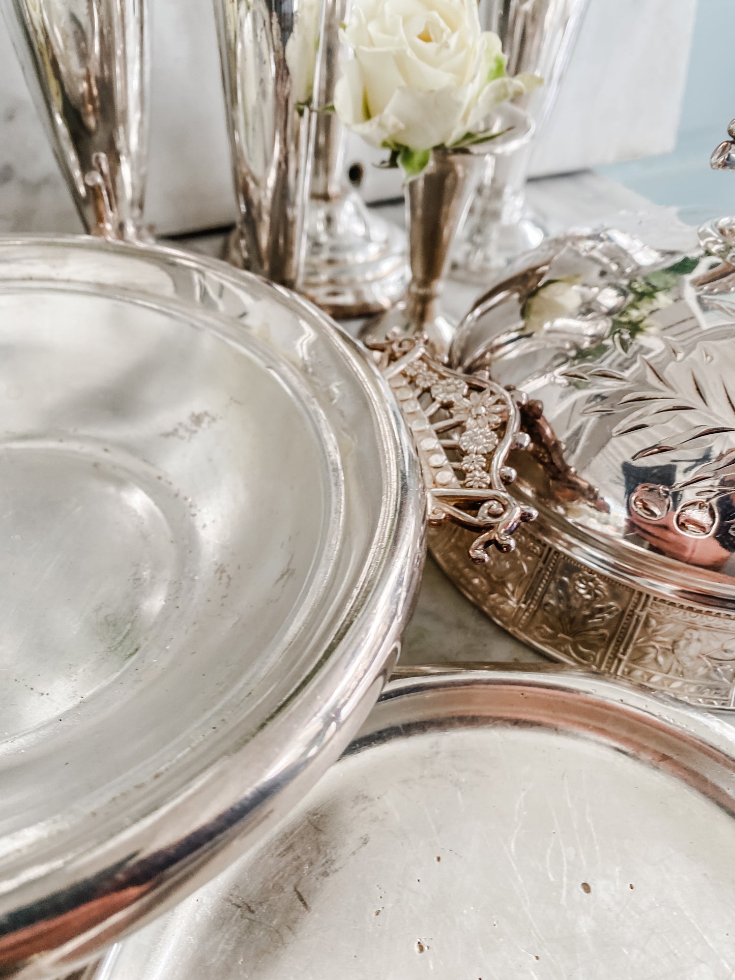 Large Antique Quadroupleplate Dome Butter Dish