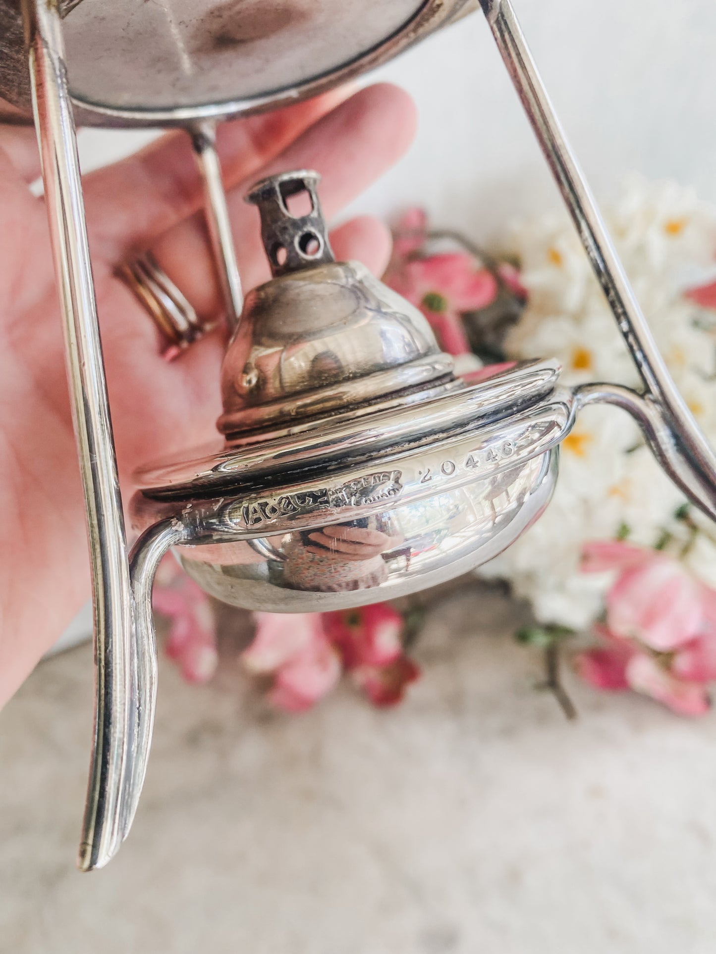 Asprey London Toast Rack with Original Spirit Burner | Orbital Form with Wooden Handle