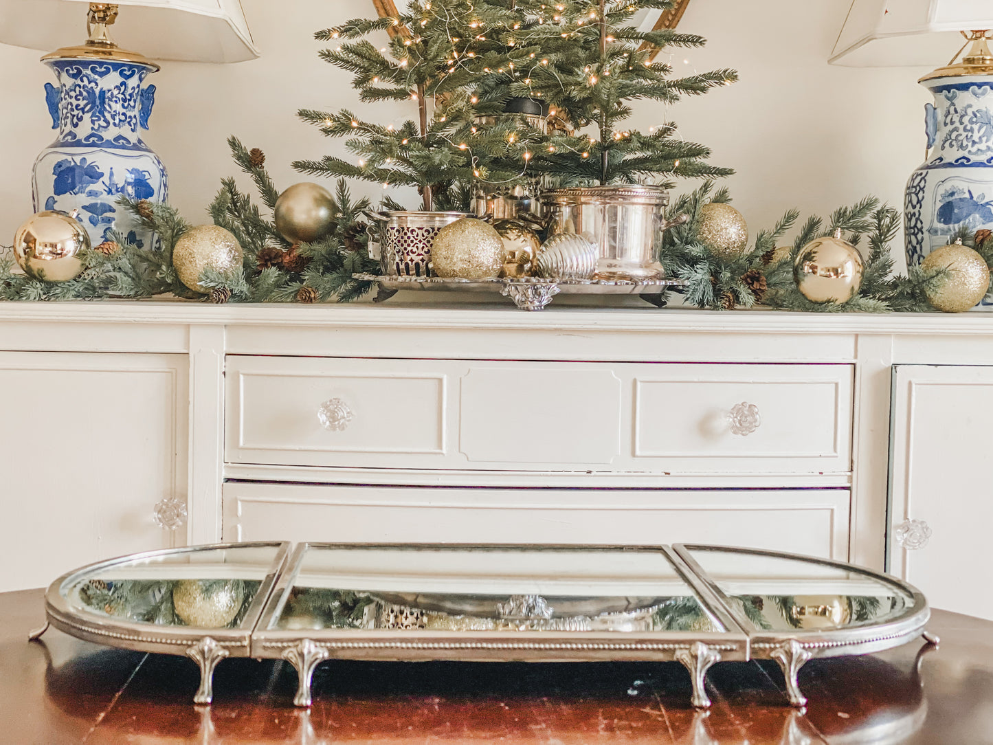 Absolutely Fabulous 3-Piece Mirrored Platform Tray