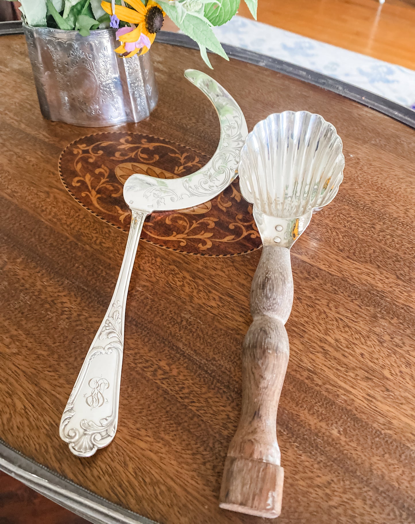 Very Rare Antique French Ice Cream Sickle and Scoop