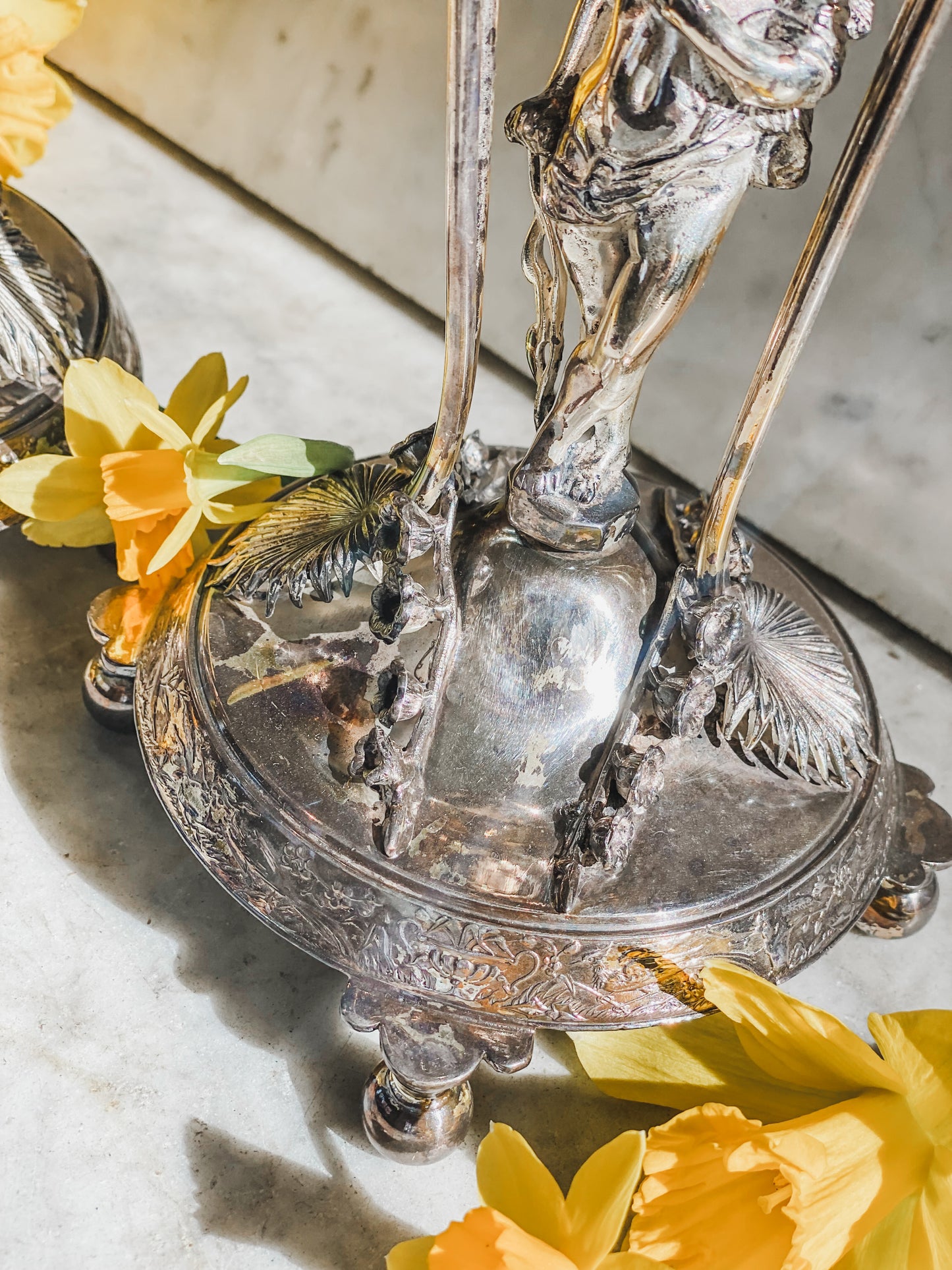 Victorian Quadroupleplate Putti Candlesticks