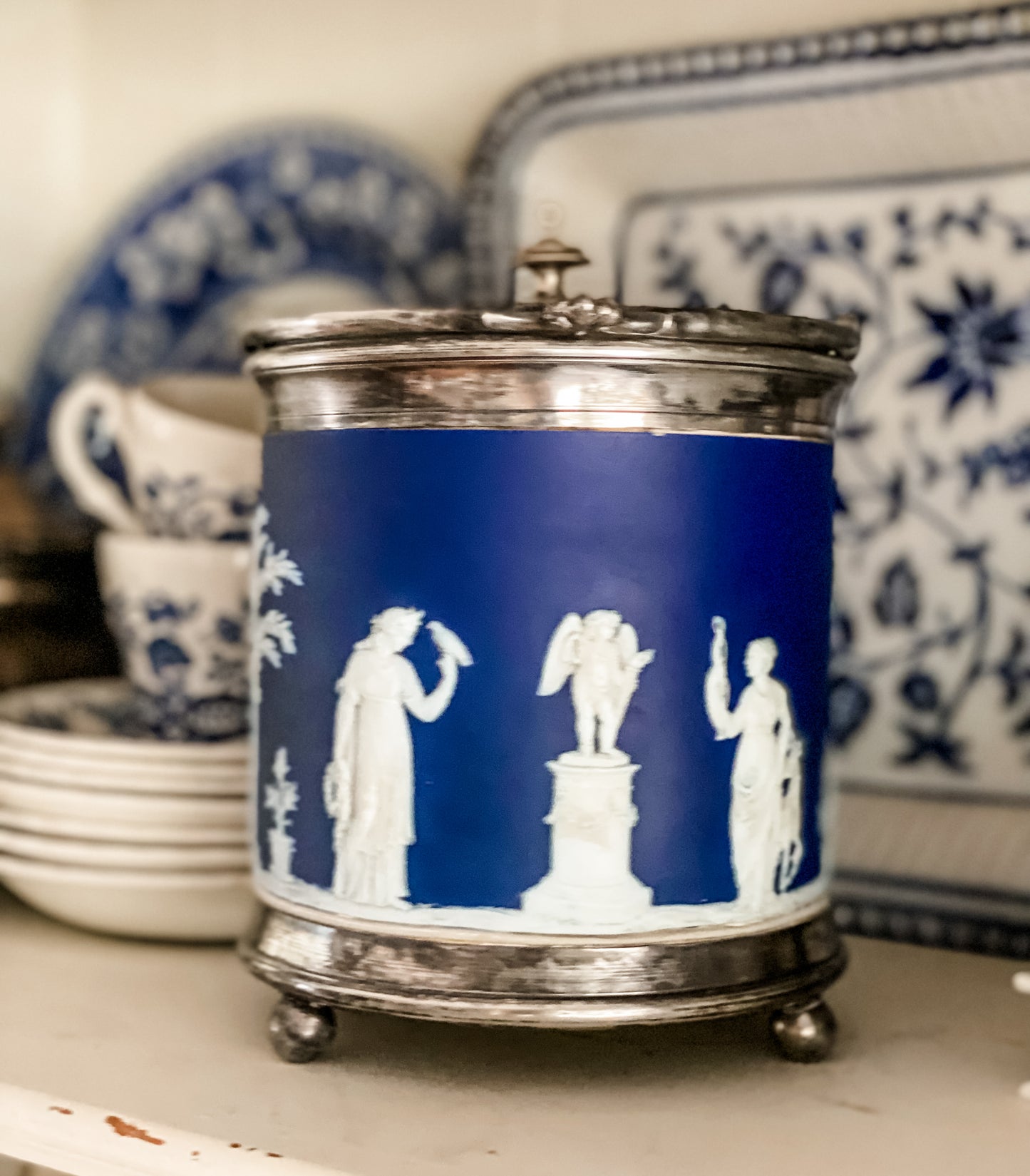 Antique Wedgwood Jasperware Biscuit Barrel
