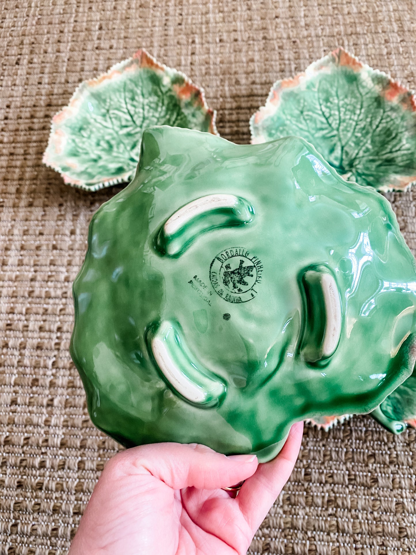 Set of 4 Bordallo Pinheiro Leaf Plates