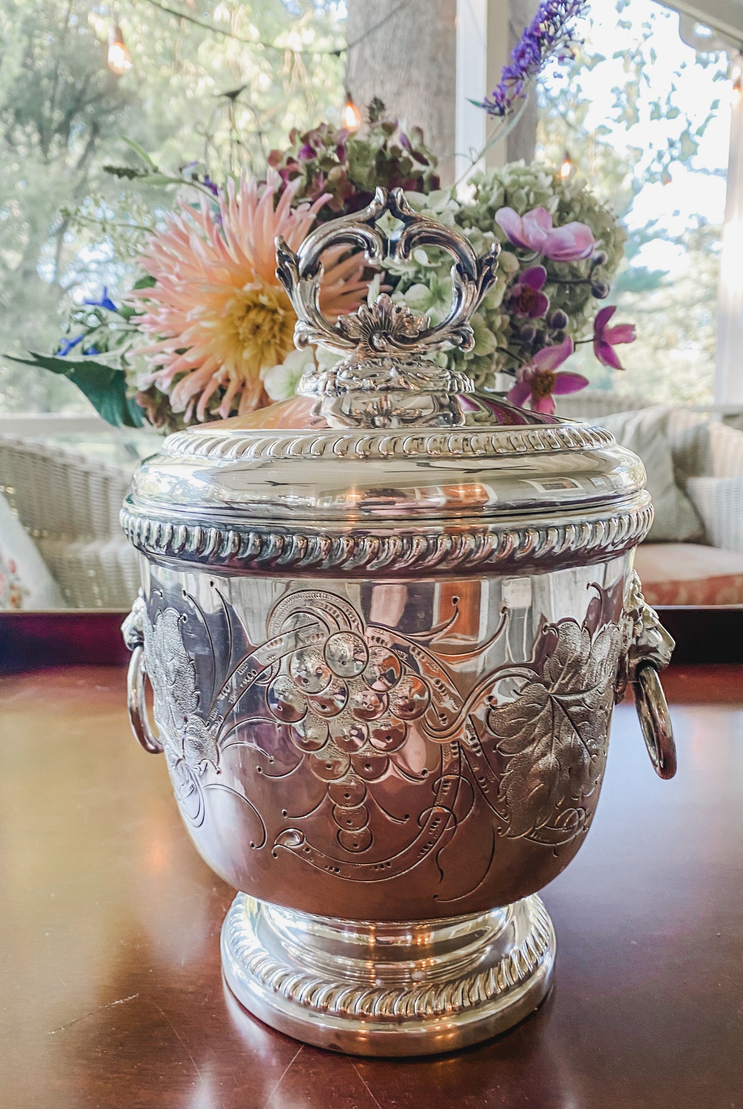 Gorgeous Hand Chased Ice Bucket