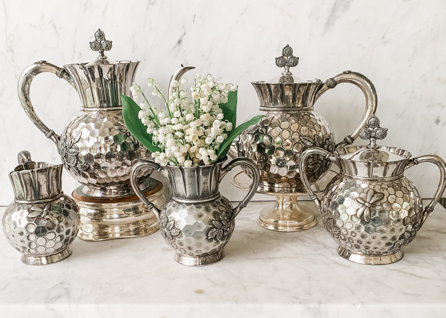 1800's Victorian Honeycomb Tea & Coffee Service
