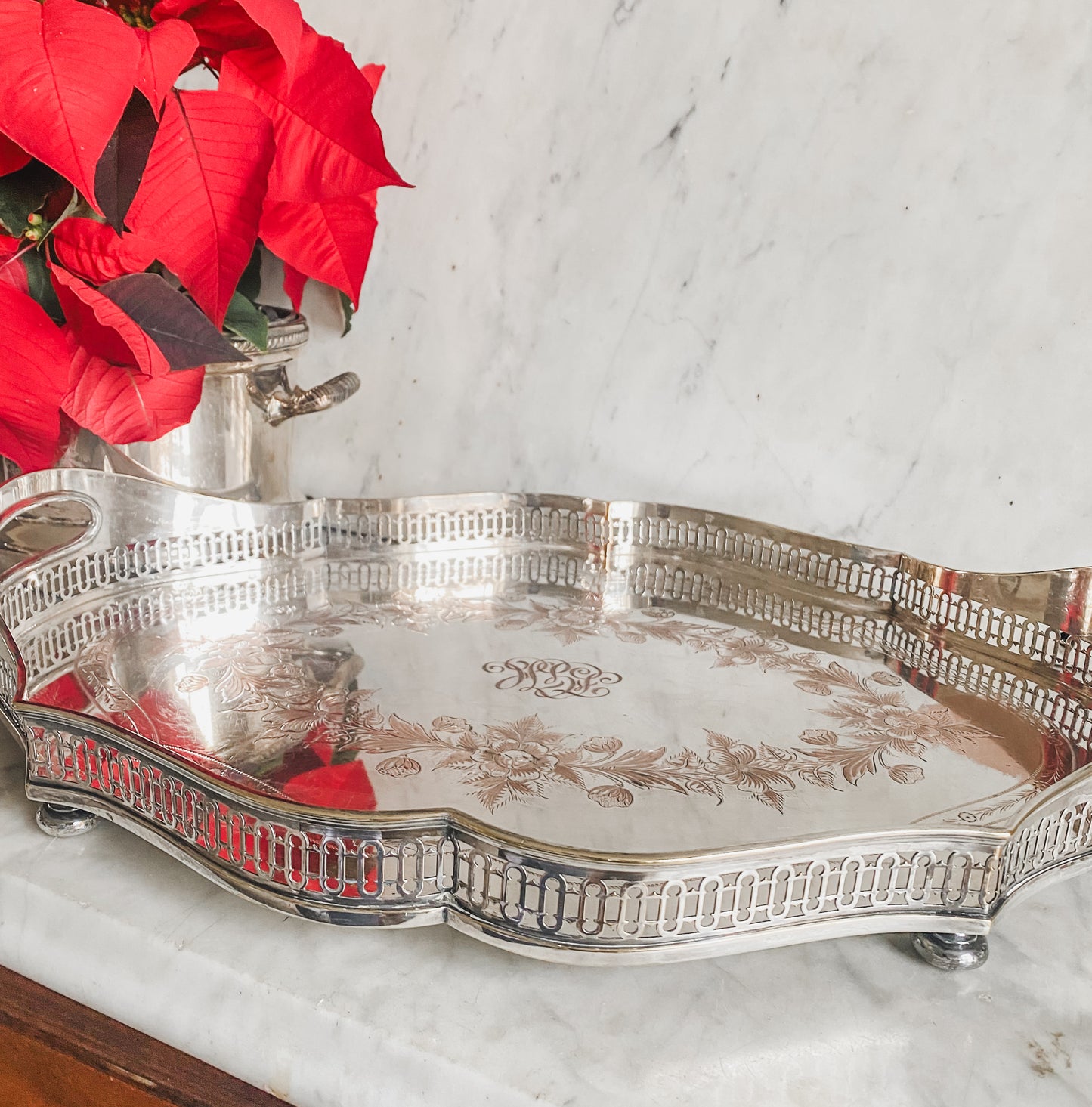 Beautifully Detailed Antique Gallery Tray