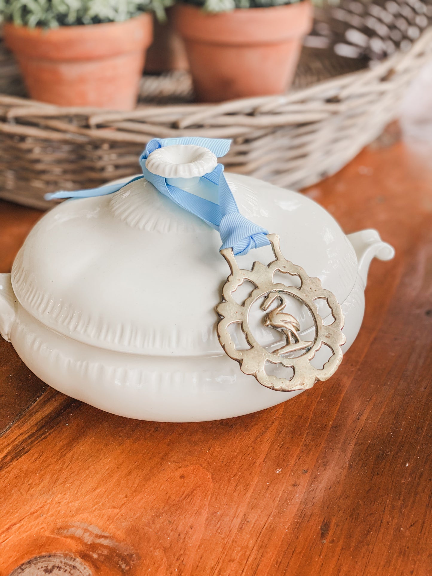 Heron Horse Brass Piece