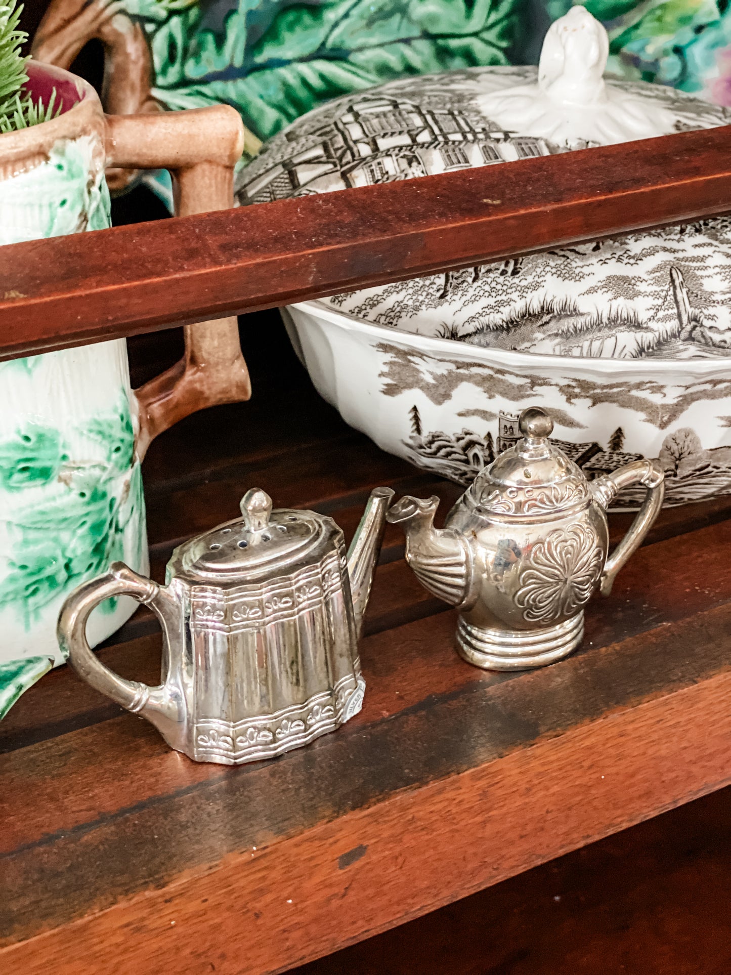 Pair of Teapot Salt and Pepper Shakers