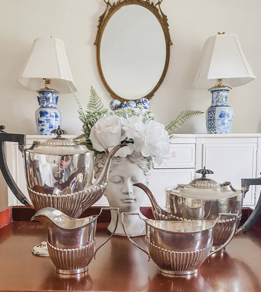 Georgian Style Four-Piece Vintage Tea Set