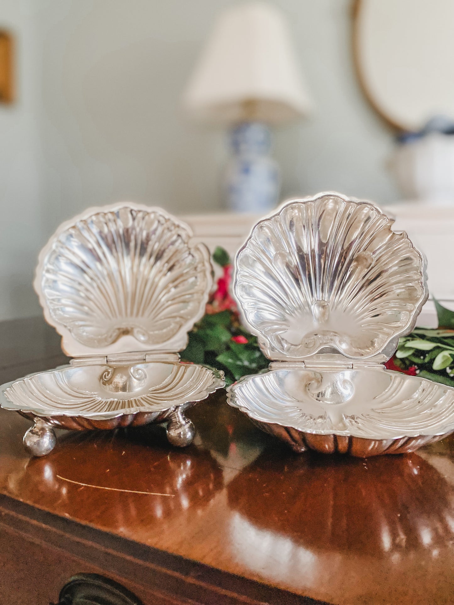 Pair of Excellent Antique English Caviar Dishes