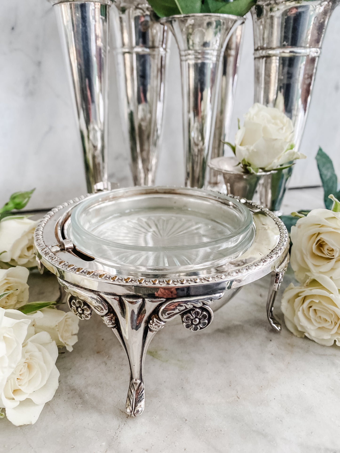 English Revolving Dome Butter Dish