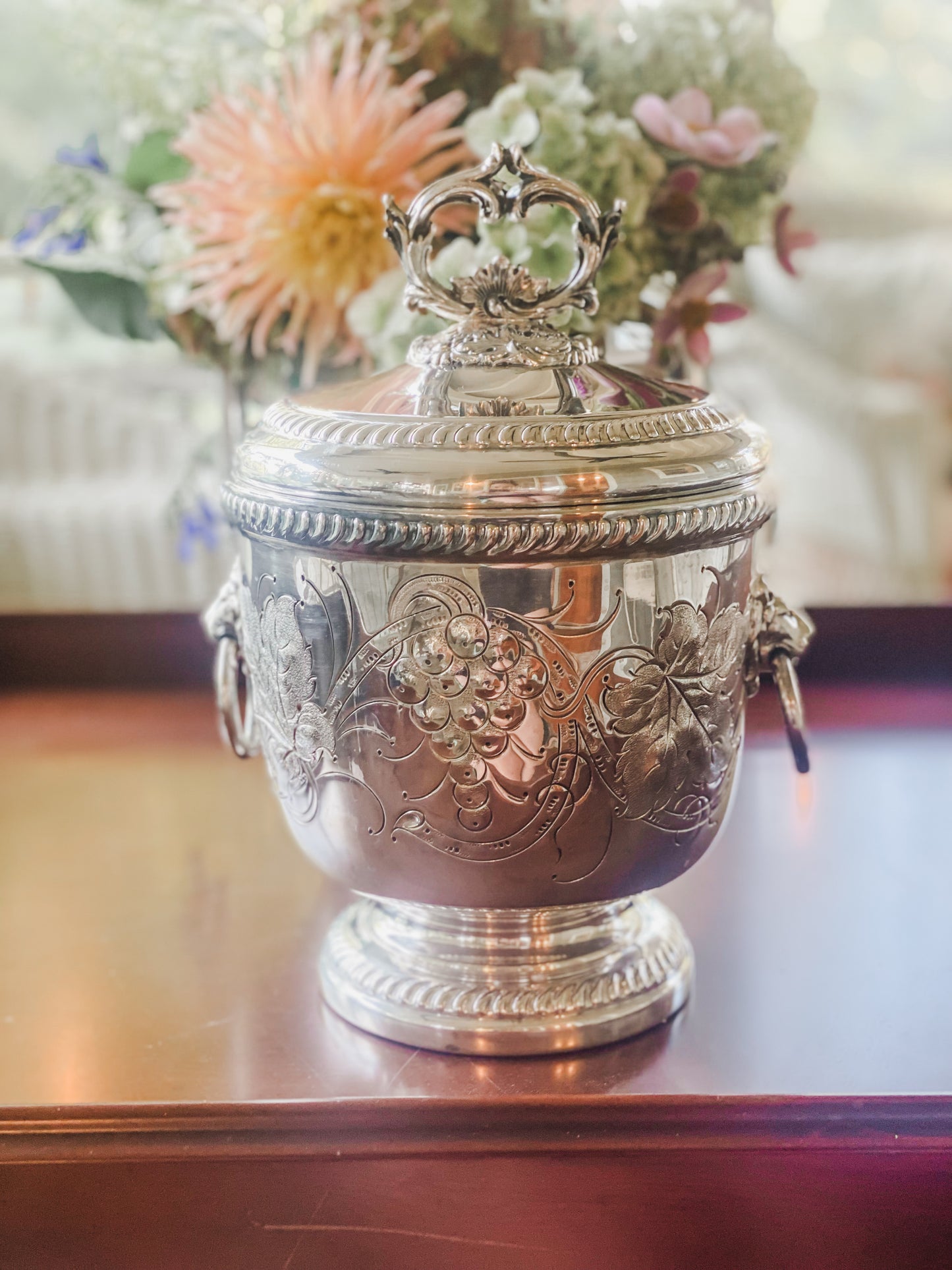 Gorgeous Hand Chased Ice Bucket