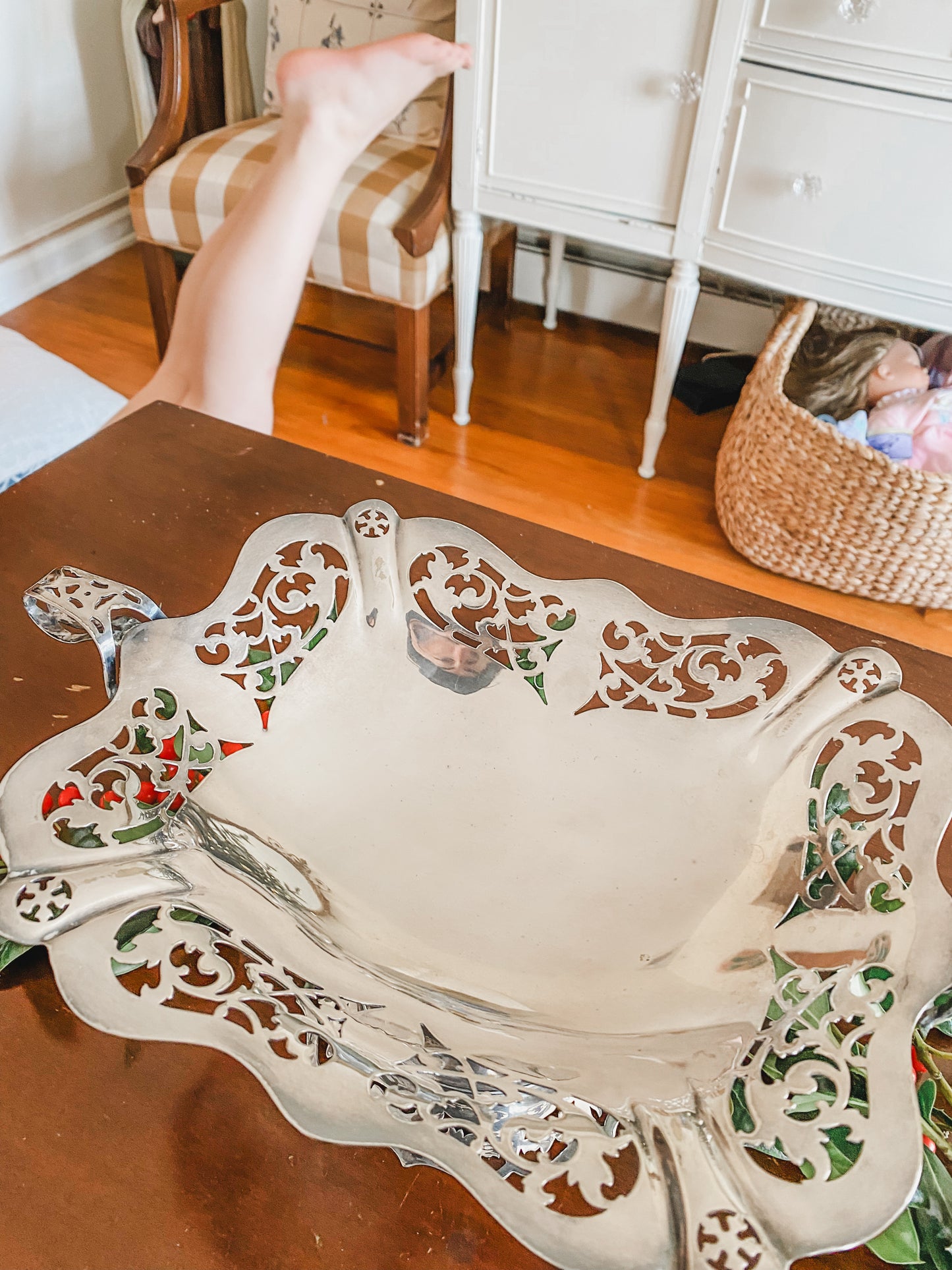 Pierced Snowflake Antique Centerpiece