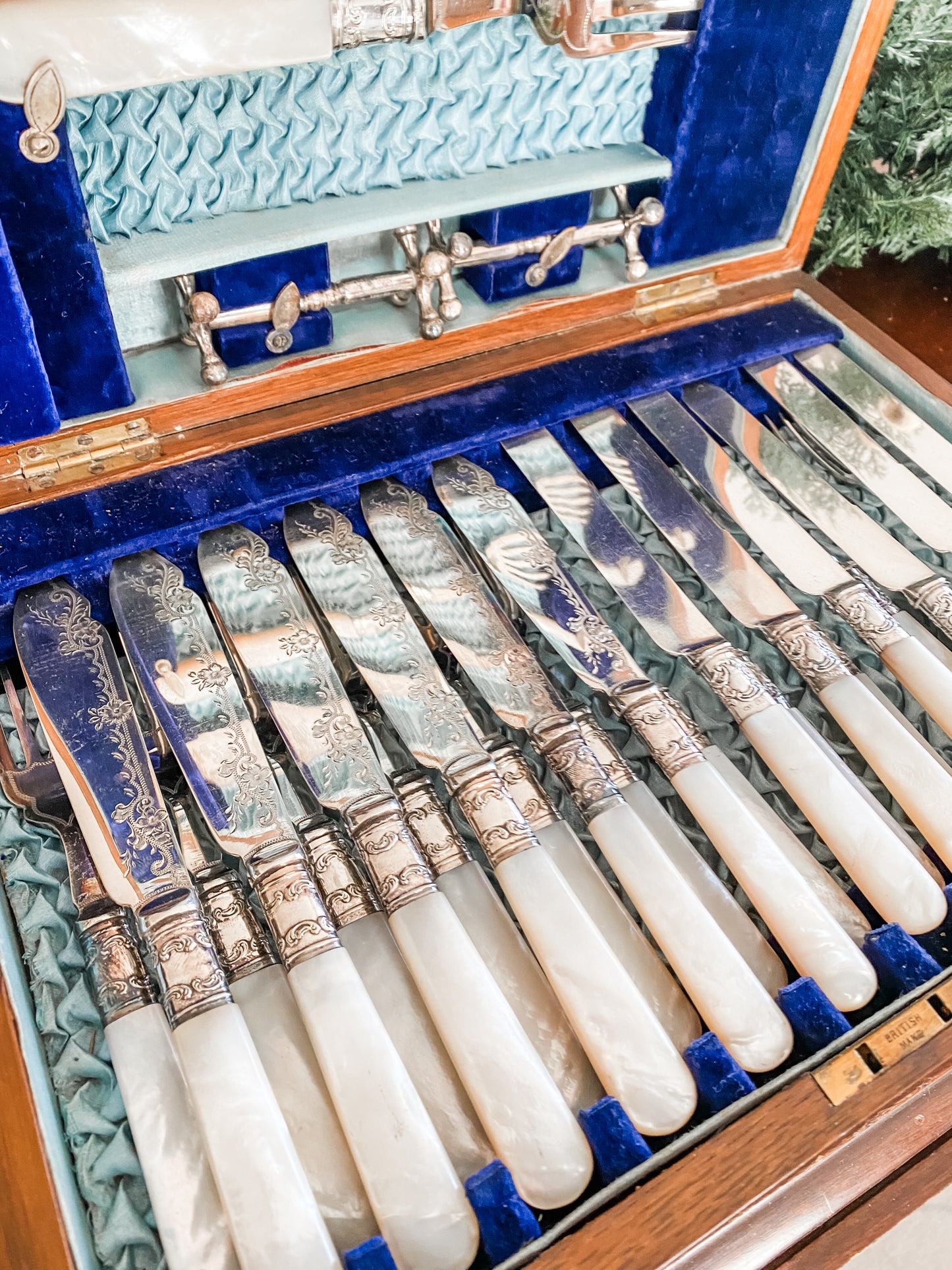 Very Rare Antique English Mother of Pearl Cutlery Set