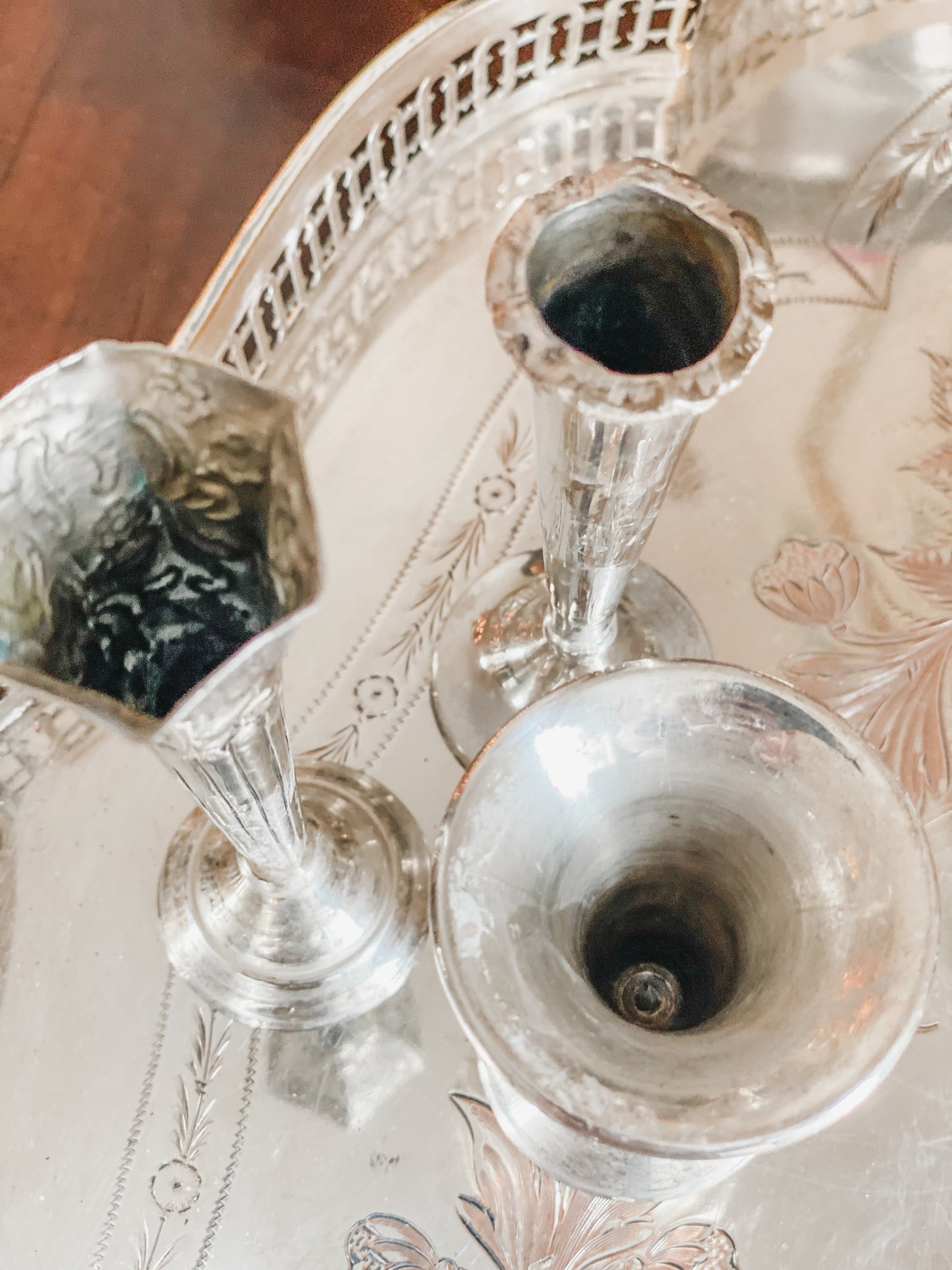Trio of Miniature Trumpet Vases