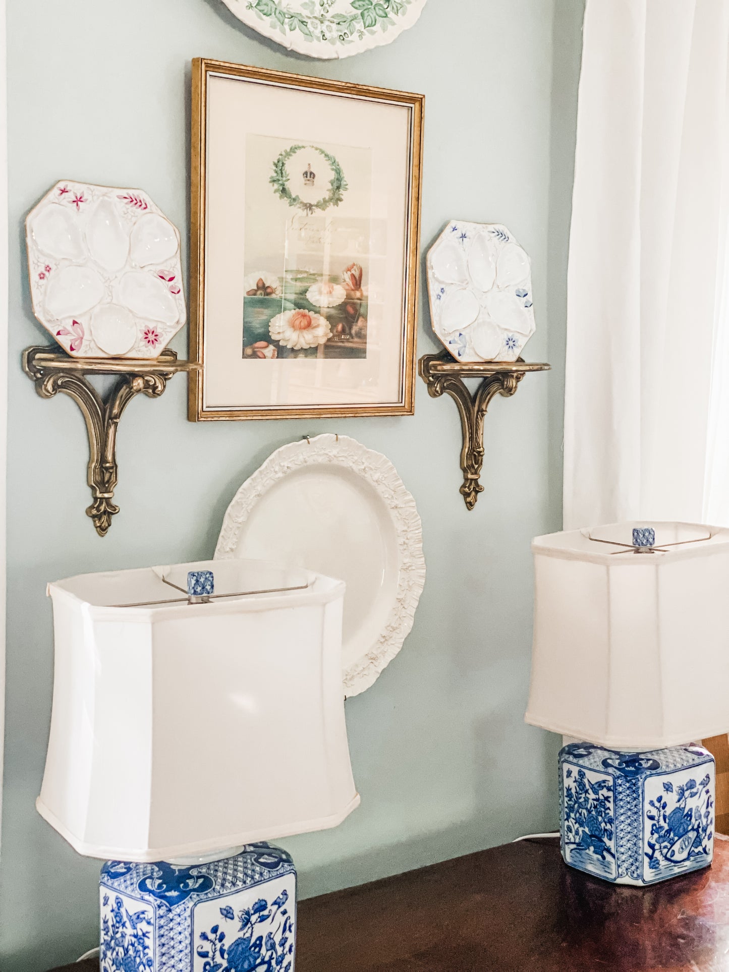 Blue Antique Oyster Plate