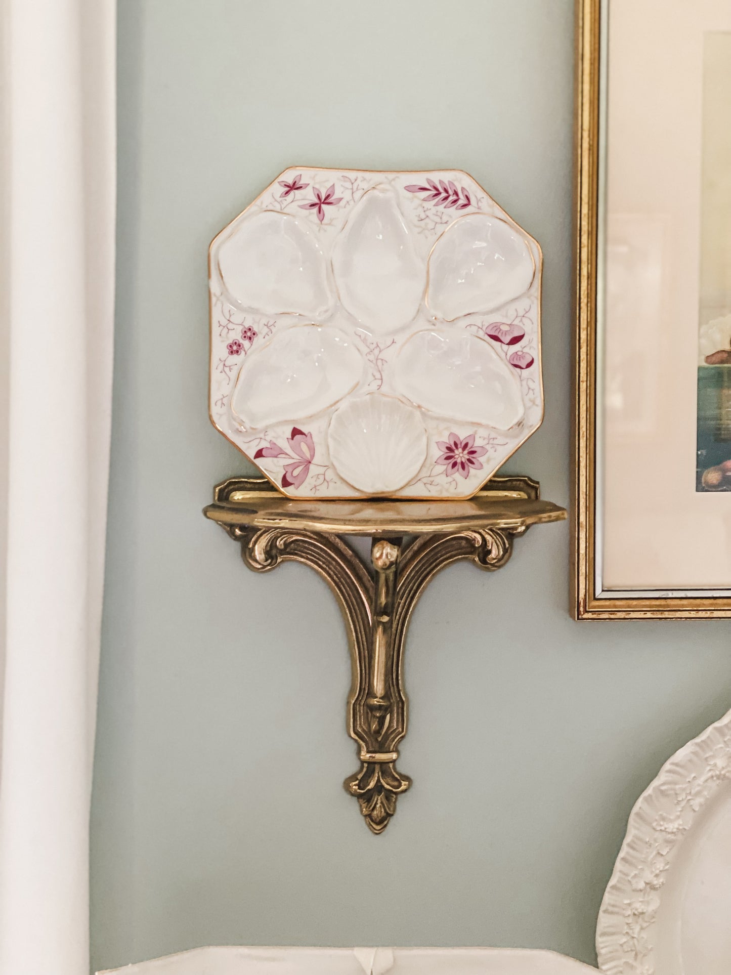 Pink Antique Oyster Plate