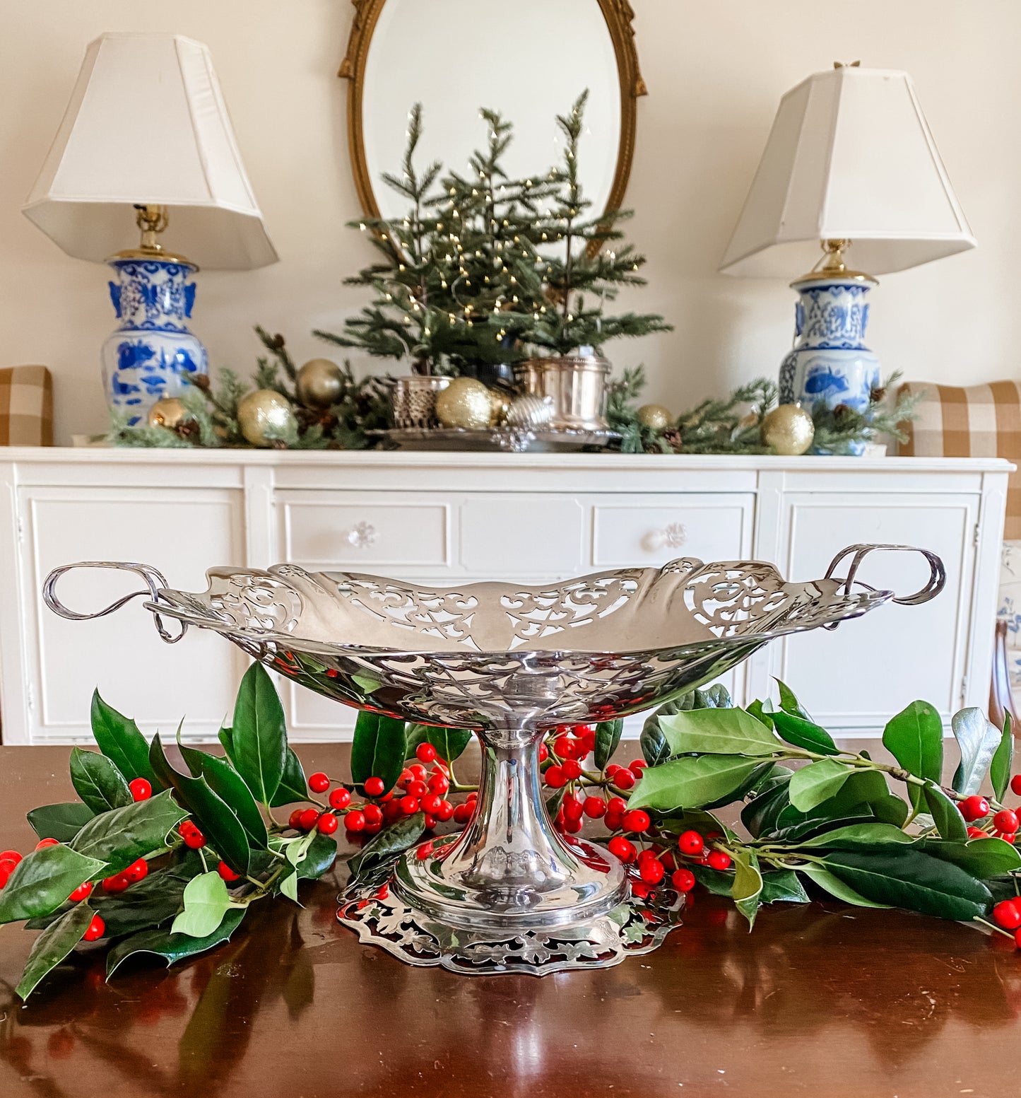 Pierced Snowflake Antique Centerpiece