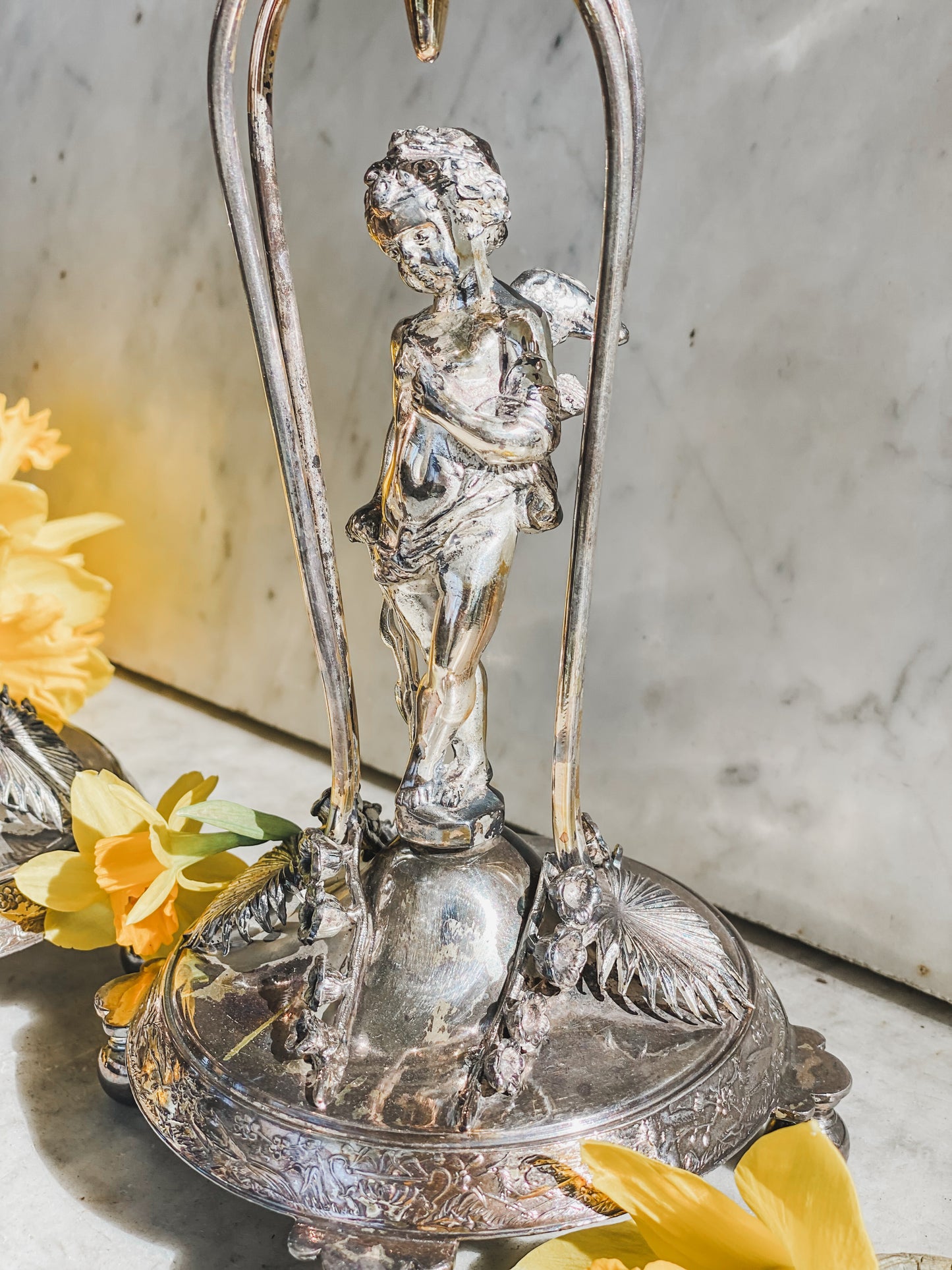 Victorian Quadroupleplate Putti Candlesticks